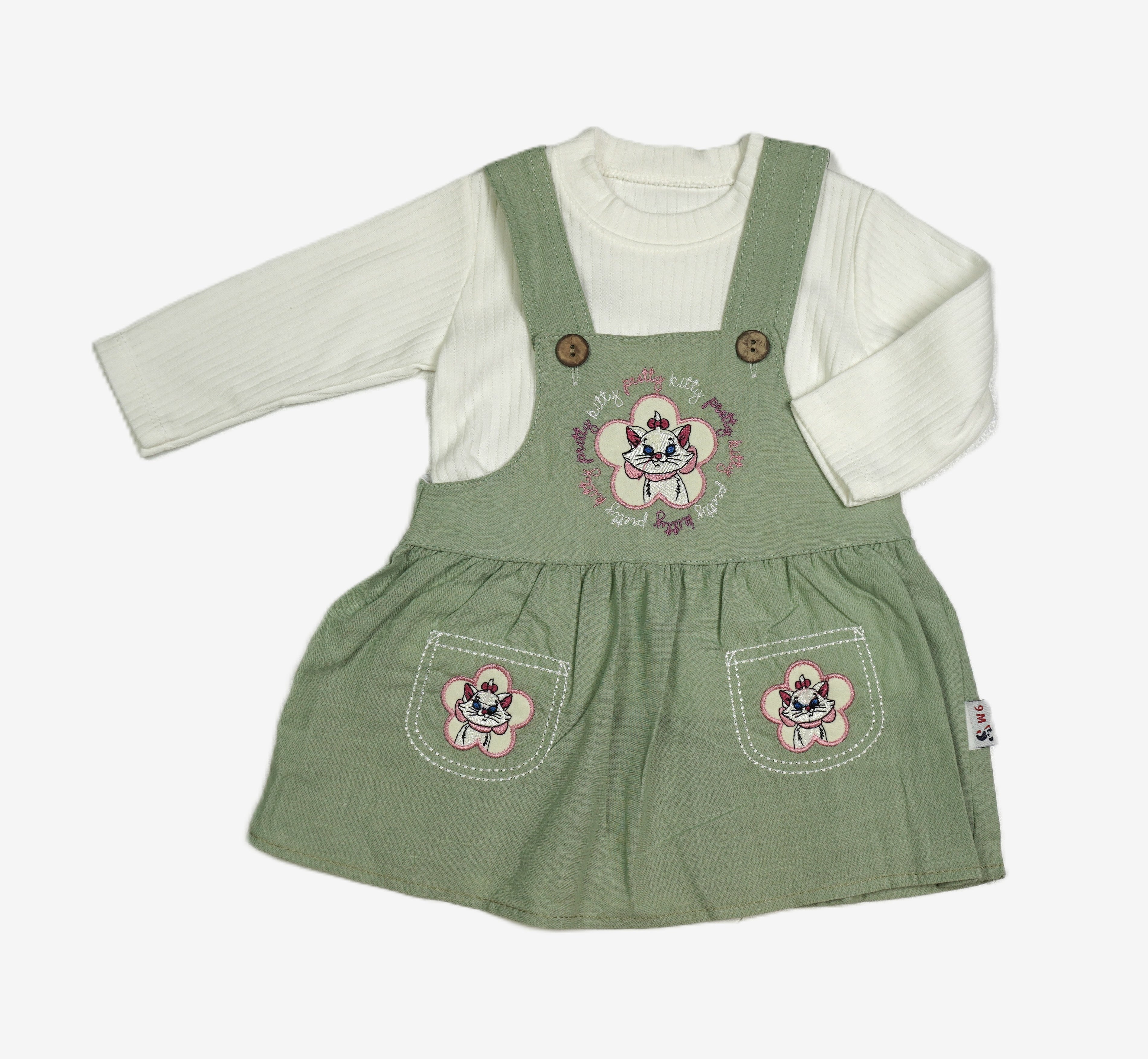 Pretty Kitty – Baby Set Trägerkleid & Langarmshirt