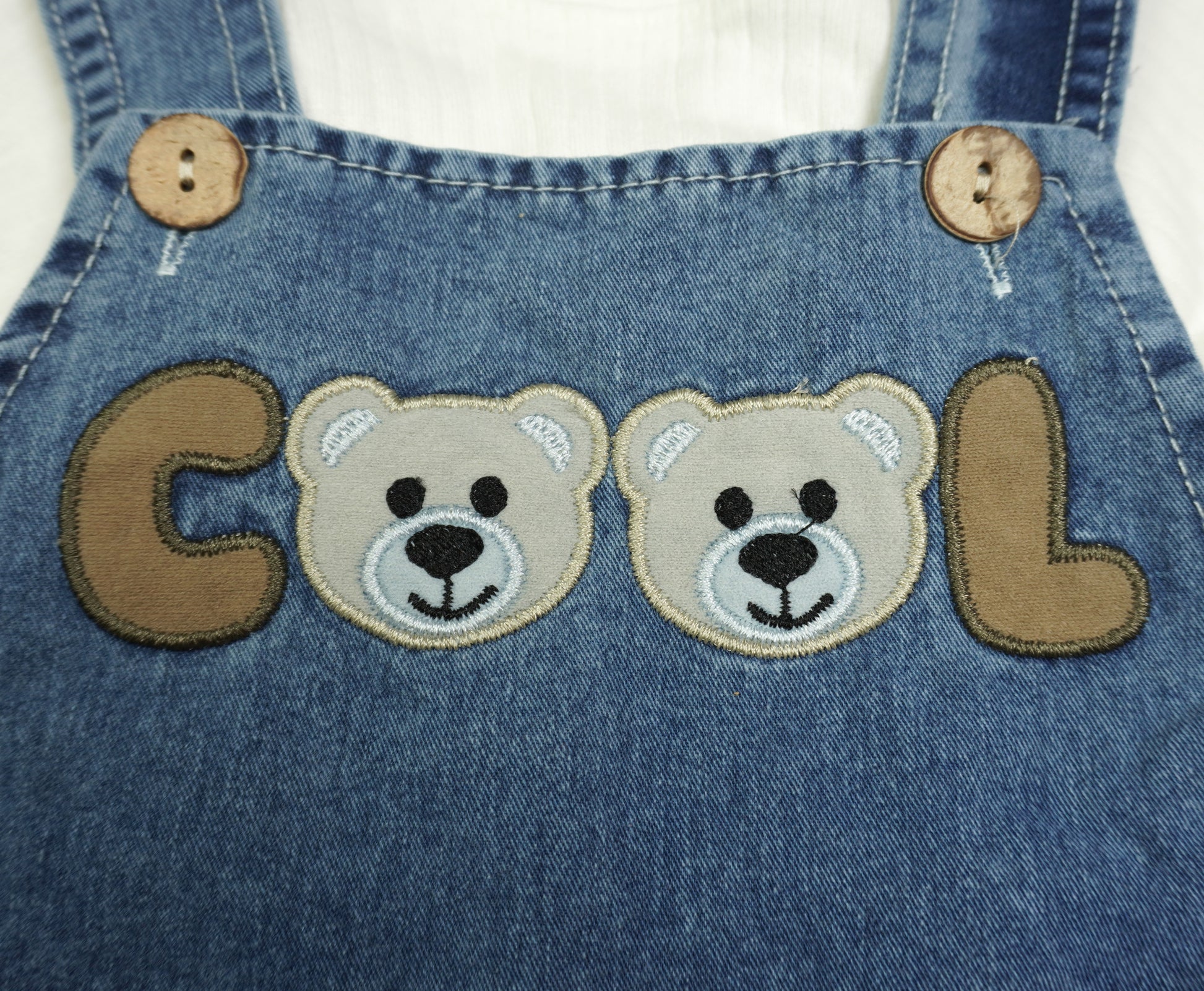 Cool Bears – Baby Denim Set Latzhose & Langarmshirt