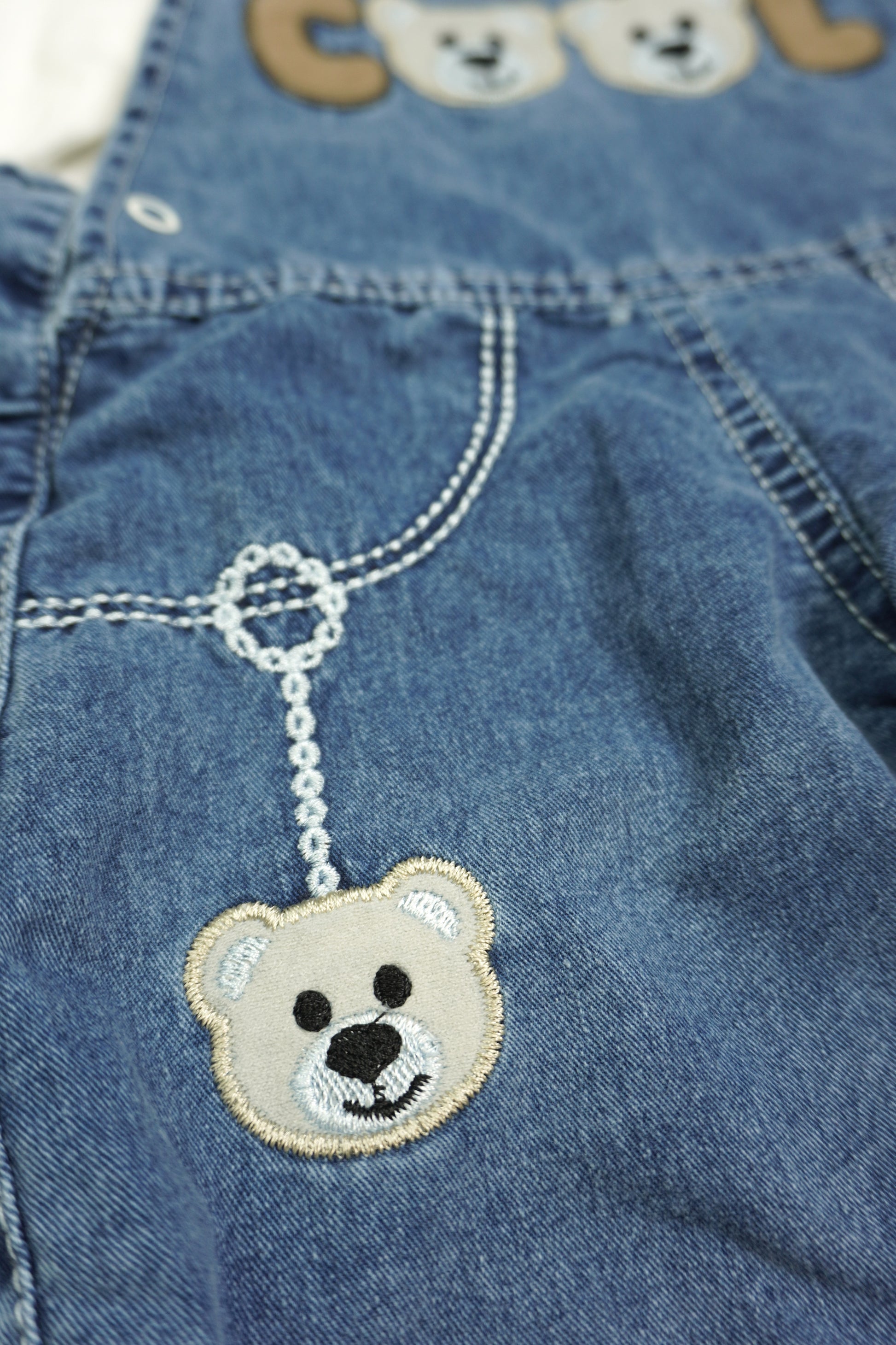 Cool Bears – Baby Denim Set Latzhose & Langarmshirt
