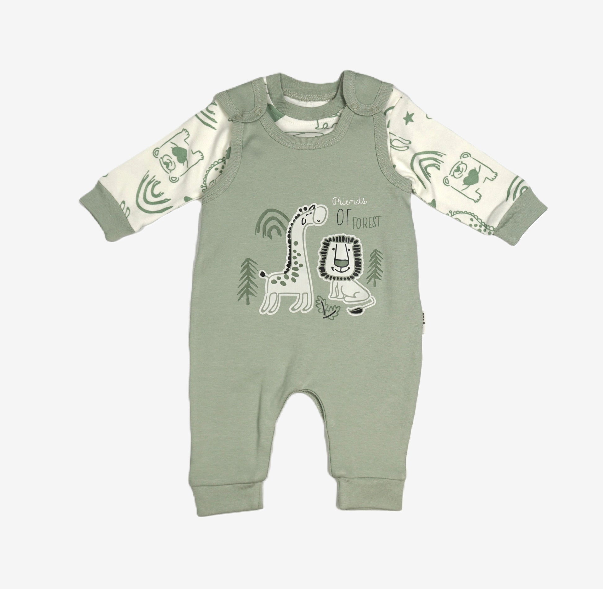 Friends of Forest – Baby Set Langarmshirt & Latzhose