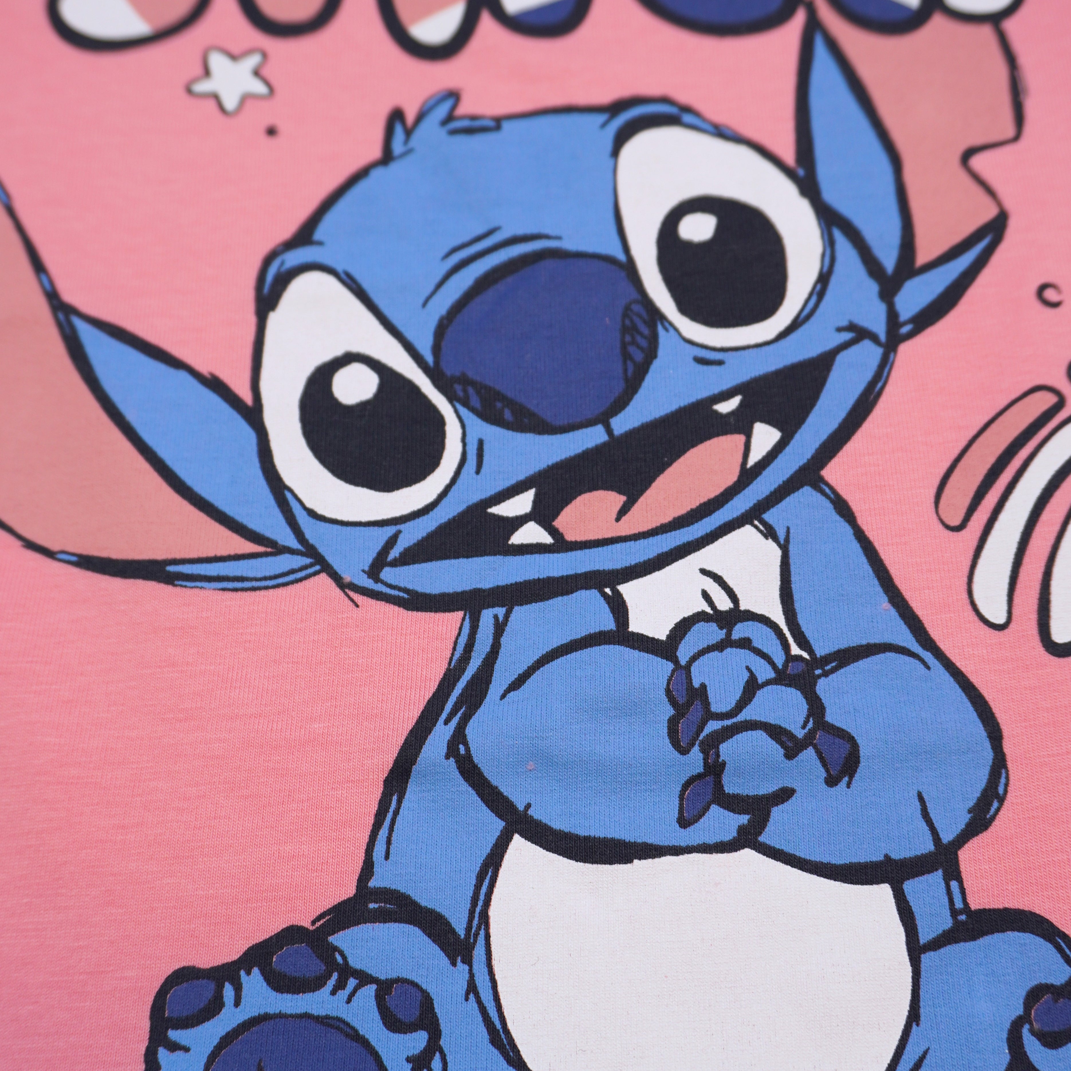 Mädchen Langarmshirt Rosa "Stitch" Disney-Print