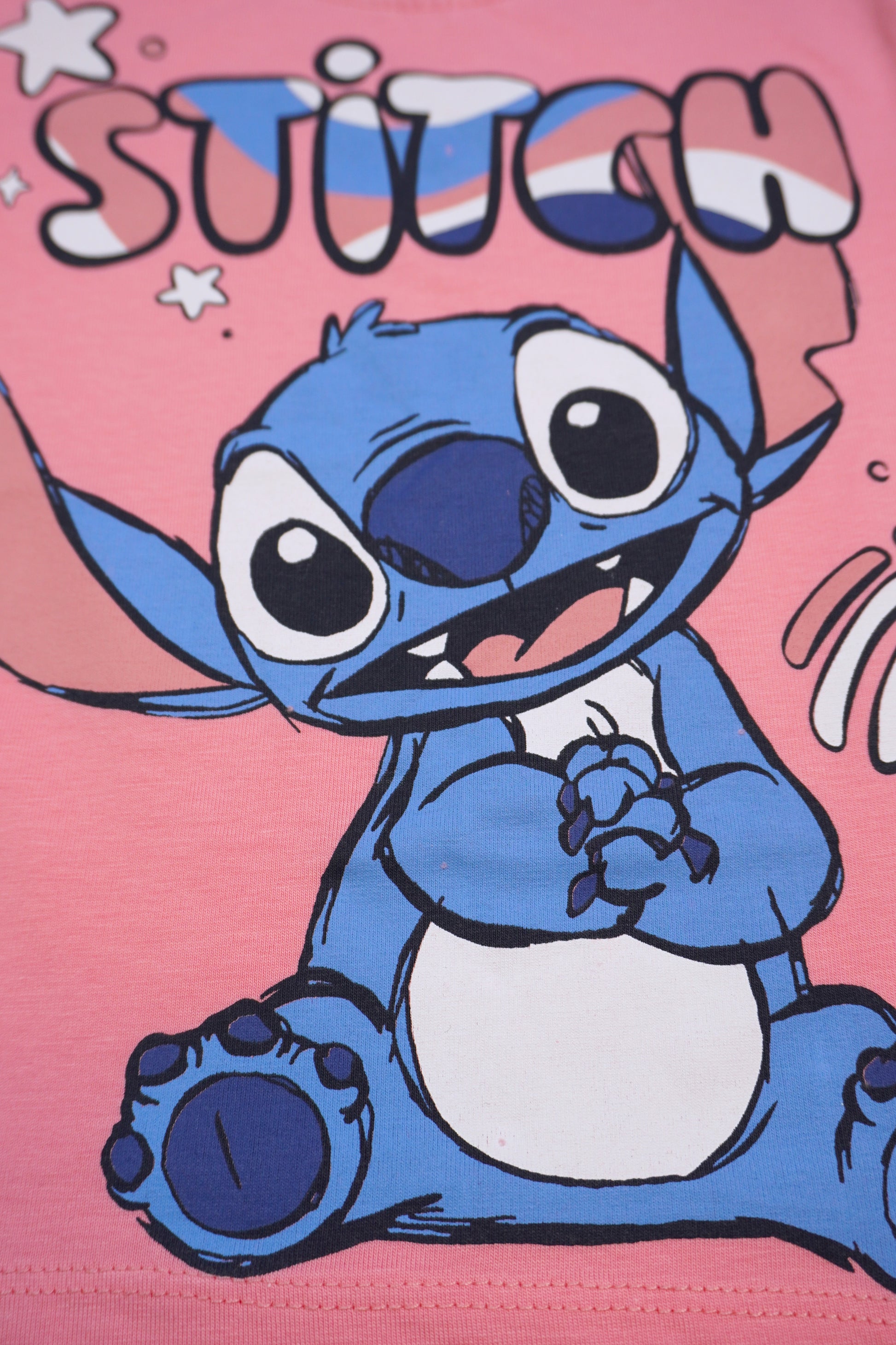 Mädchen Langarmshirt Rosa "Stitch" Disney-Print