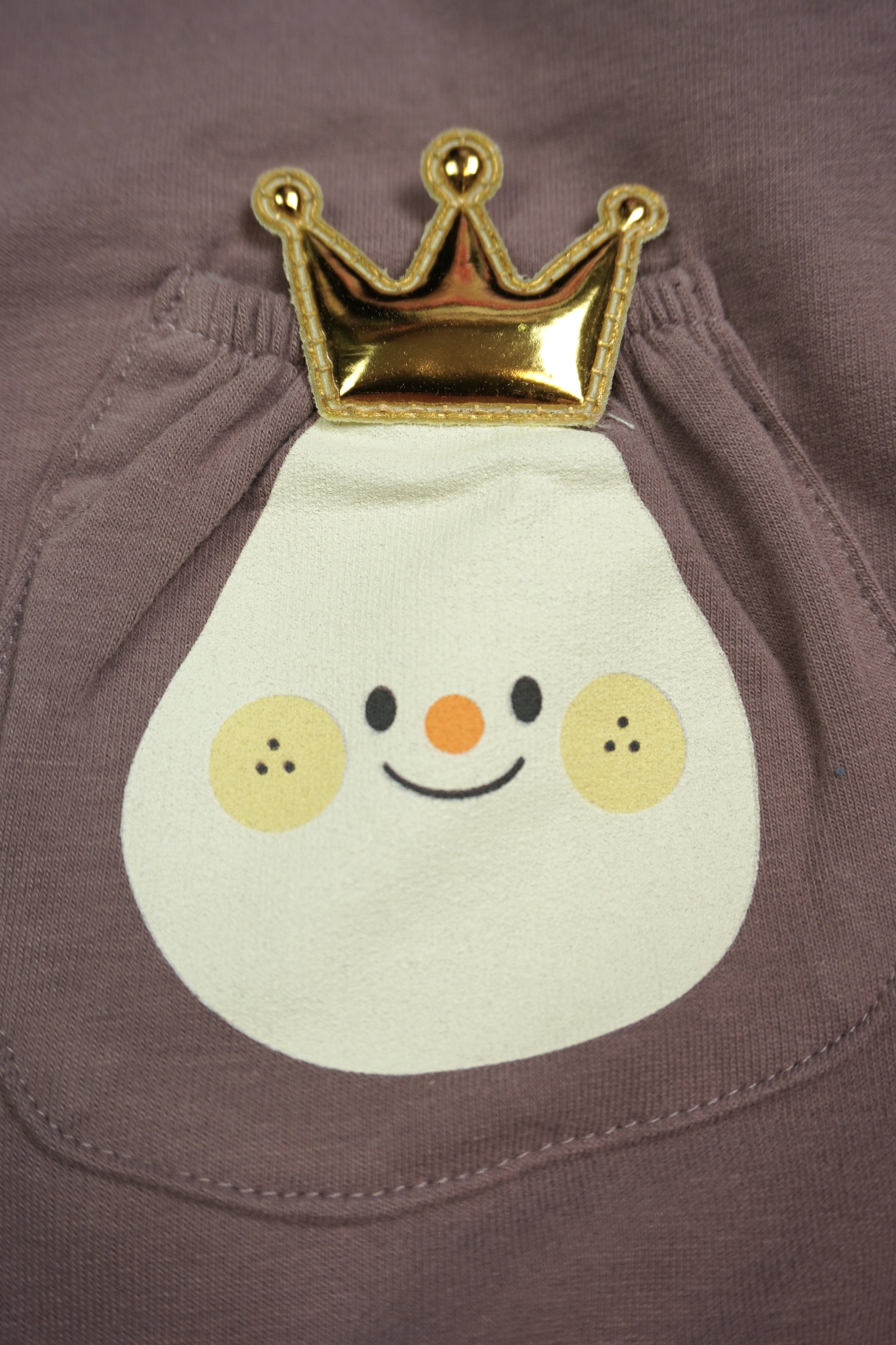 Kinder Sweatshirt Taupe "Ei-König" mit goldener Krone – WOW