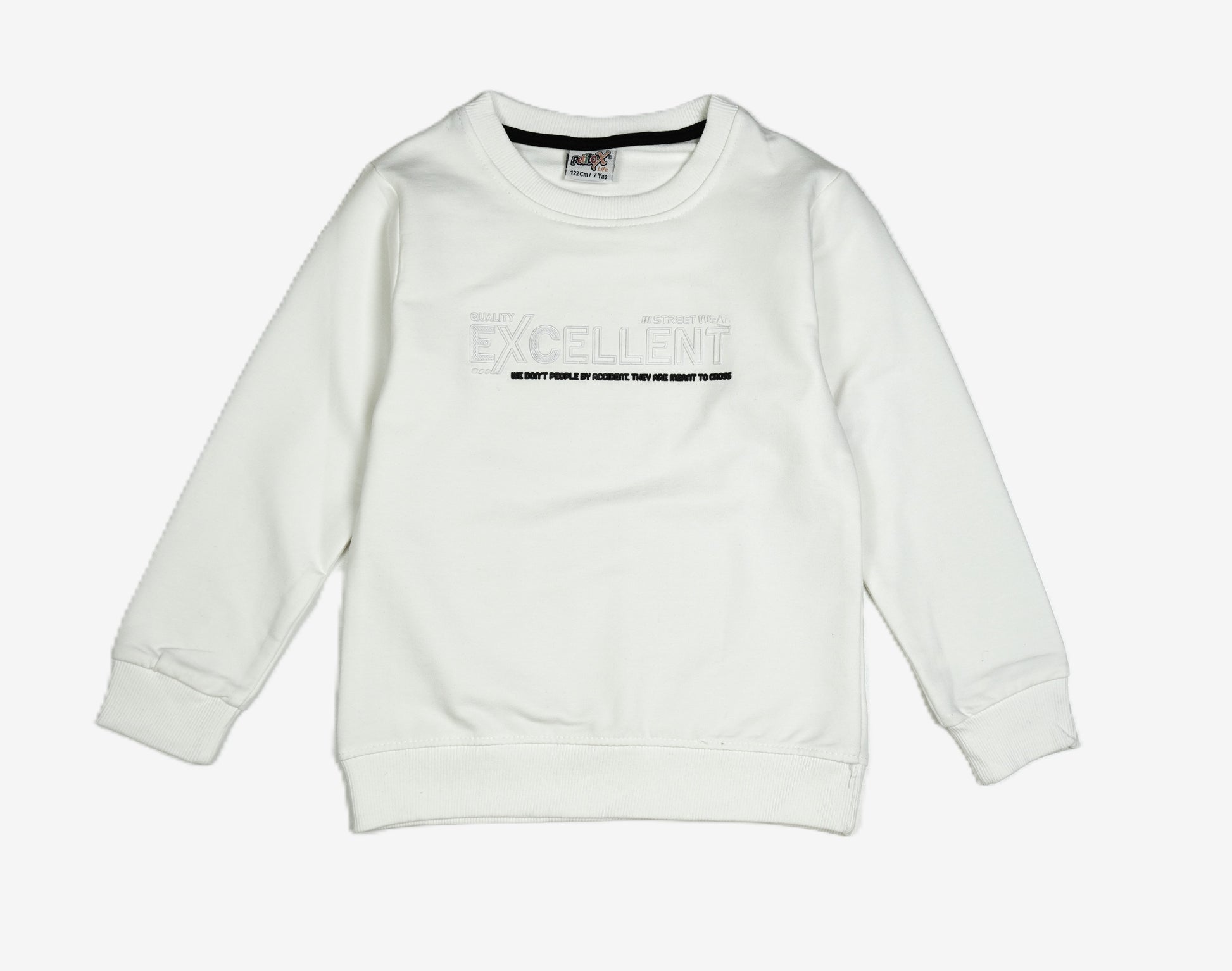 Kinder 2-in-1 Set "Excellent" – Sweatshirt Weiss & Jogginghose Schwarz