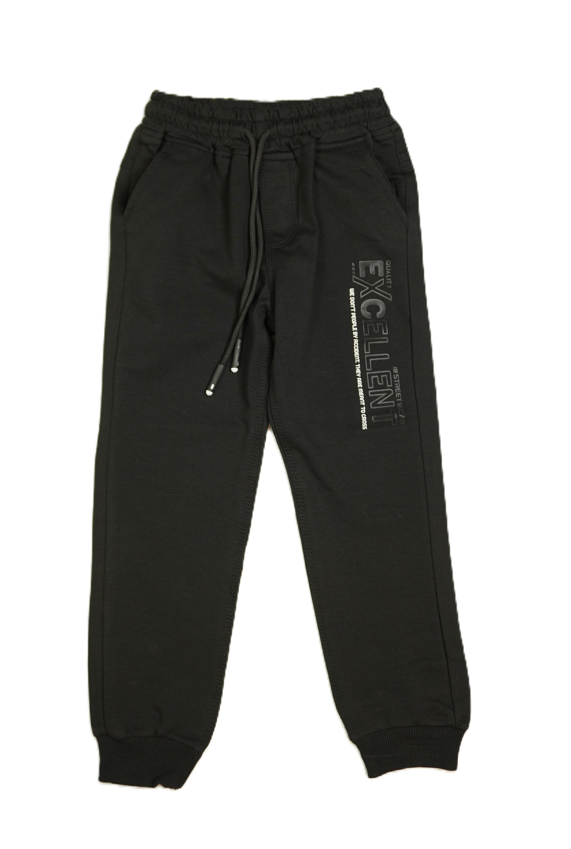 Kinder 2-in-1 Set "Excellent" – Sweatshirt Weiss & Jogginghose Schwarz