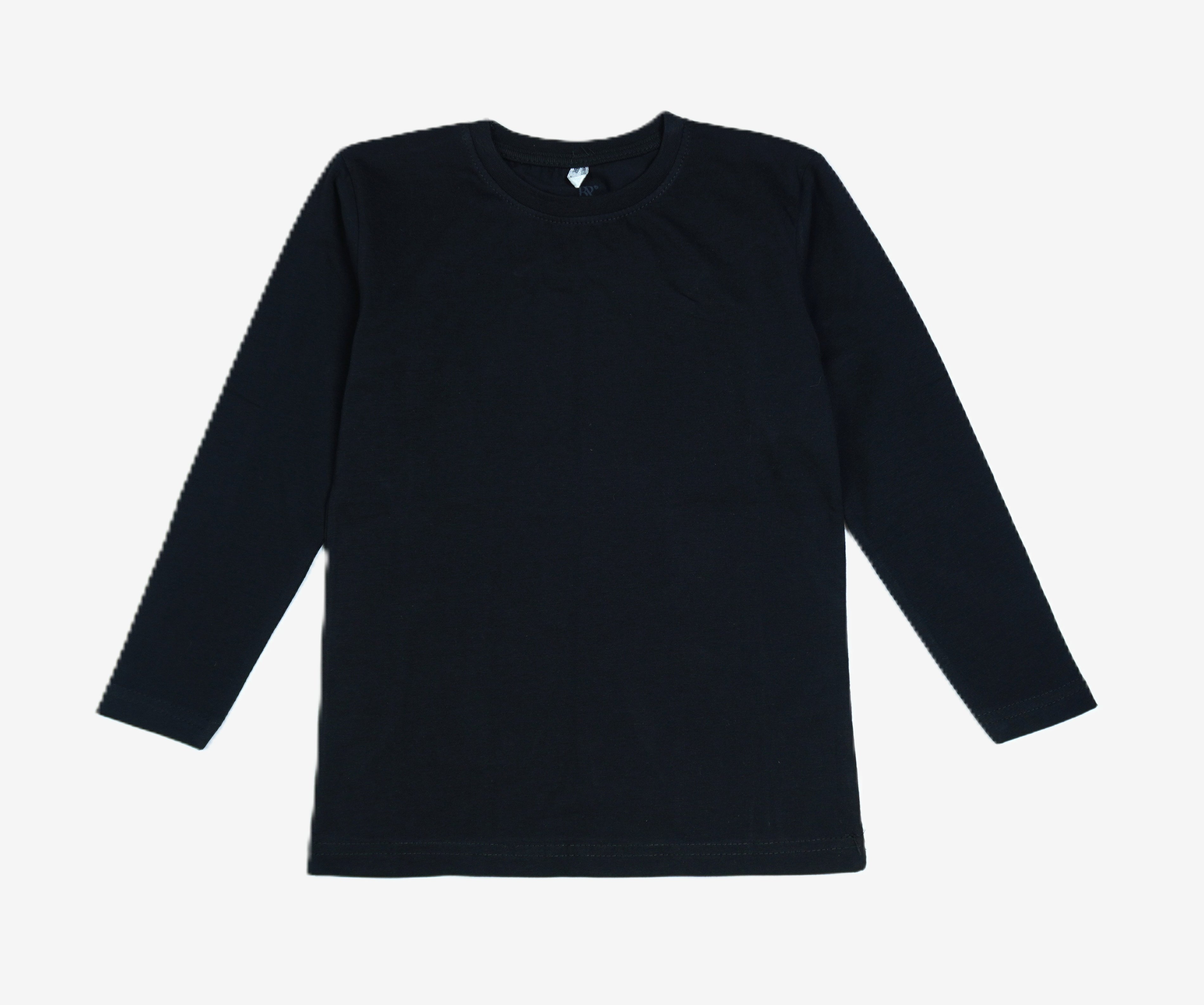 Kinder Langarmshirt Schwarz – Basic Rundhals