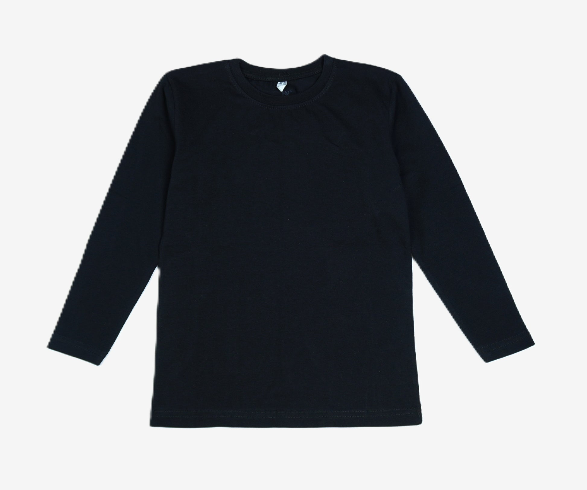 Kinder Langarmshirt Schwarz – Basic Rundhals