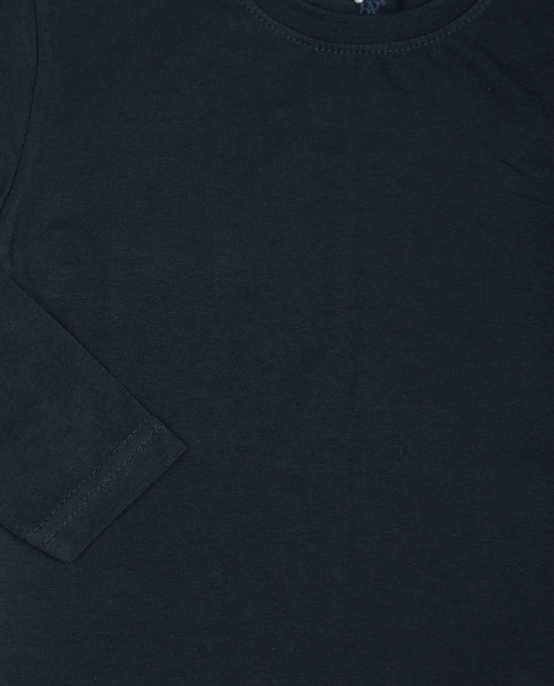 Kinder Langarmshirt Schwarz – Basic Rundhals
