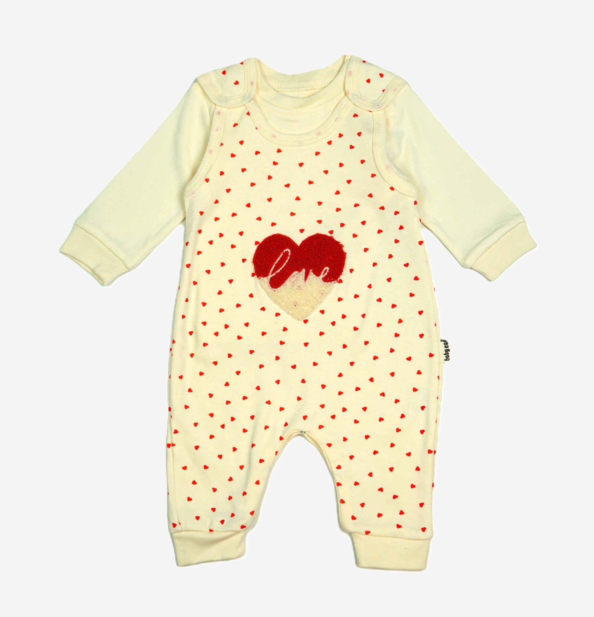 Baby-Set 2-teilig «Love» – Creme/Rot