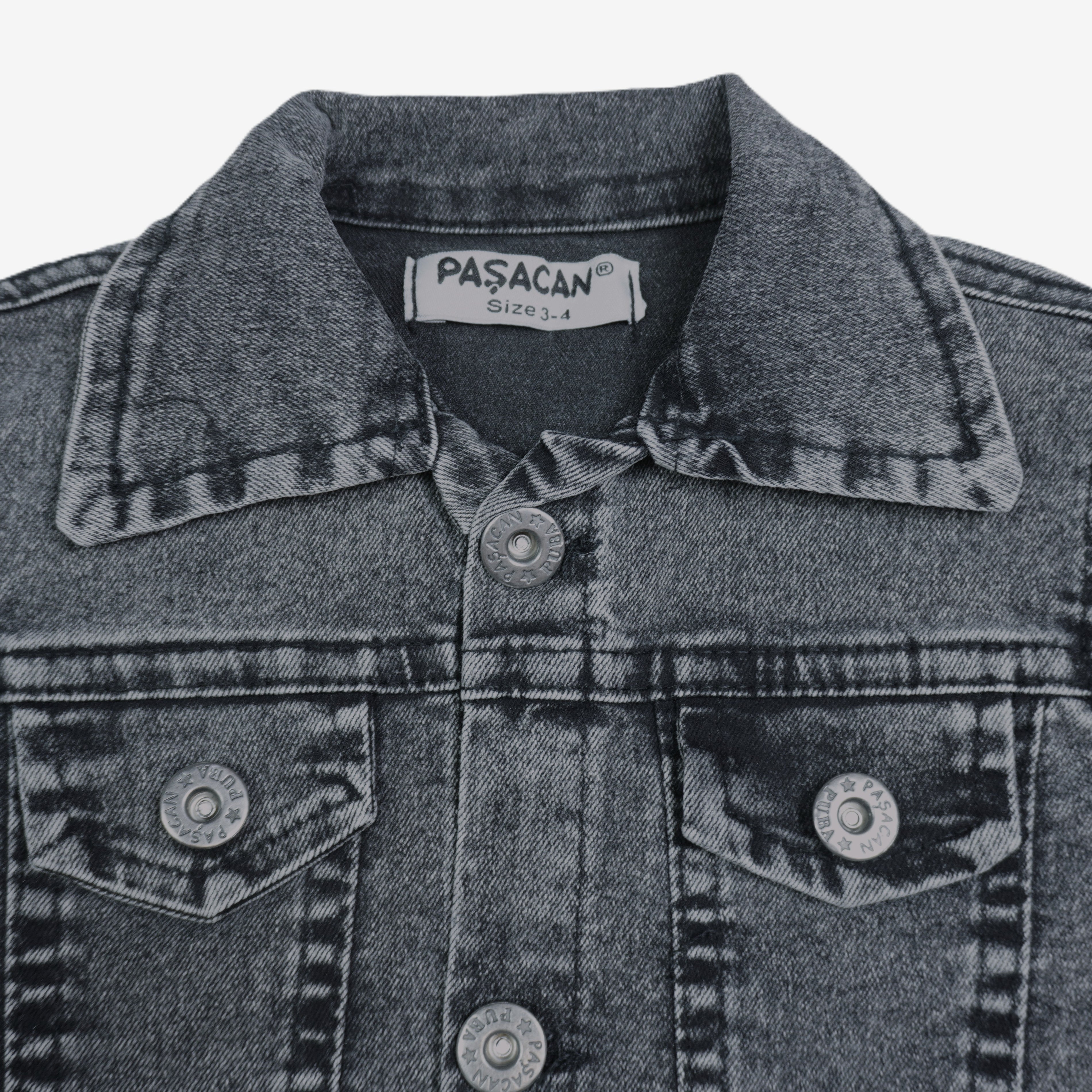 Kinder Jeansjacke Grau Washed