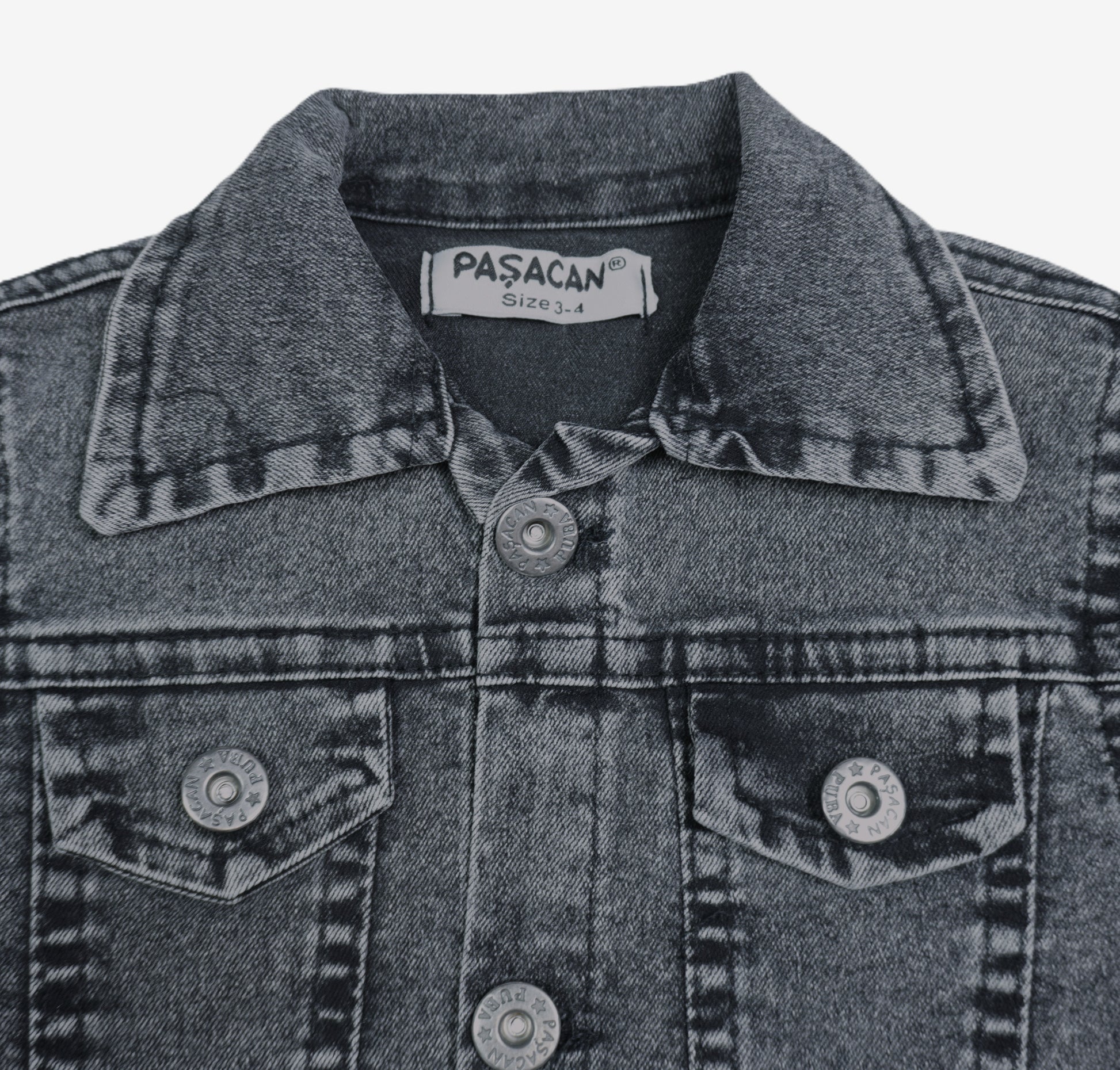 Kinder Jeansjacke Grau Washed