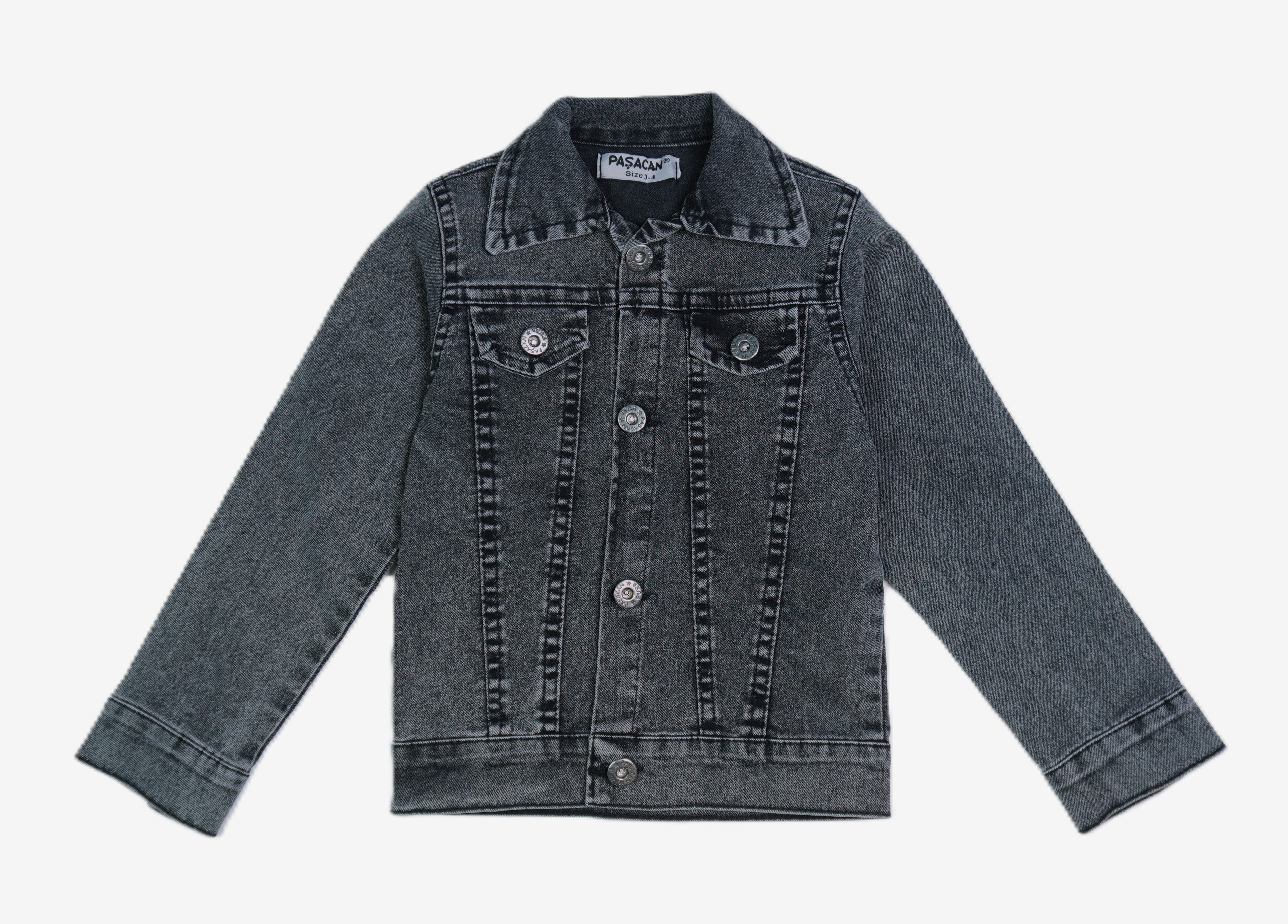 Kinder Jeansjacke Grau Washed