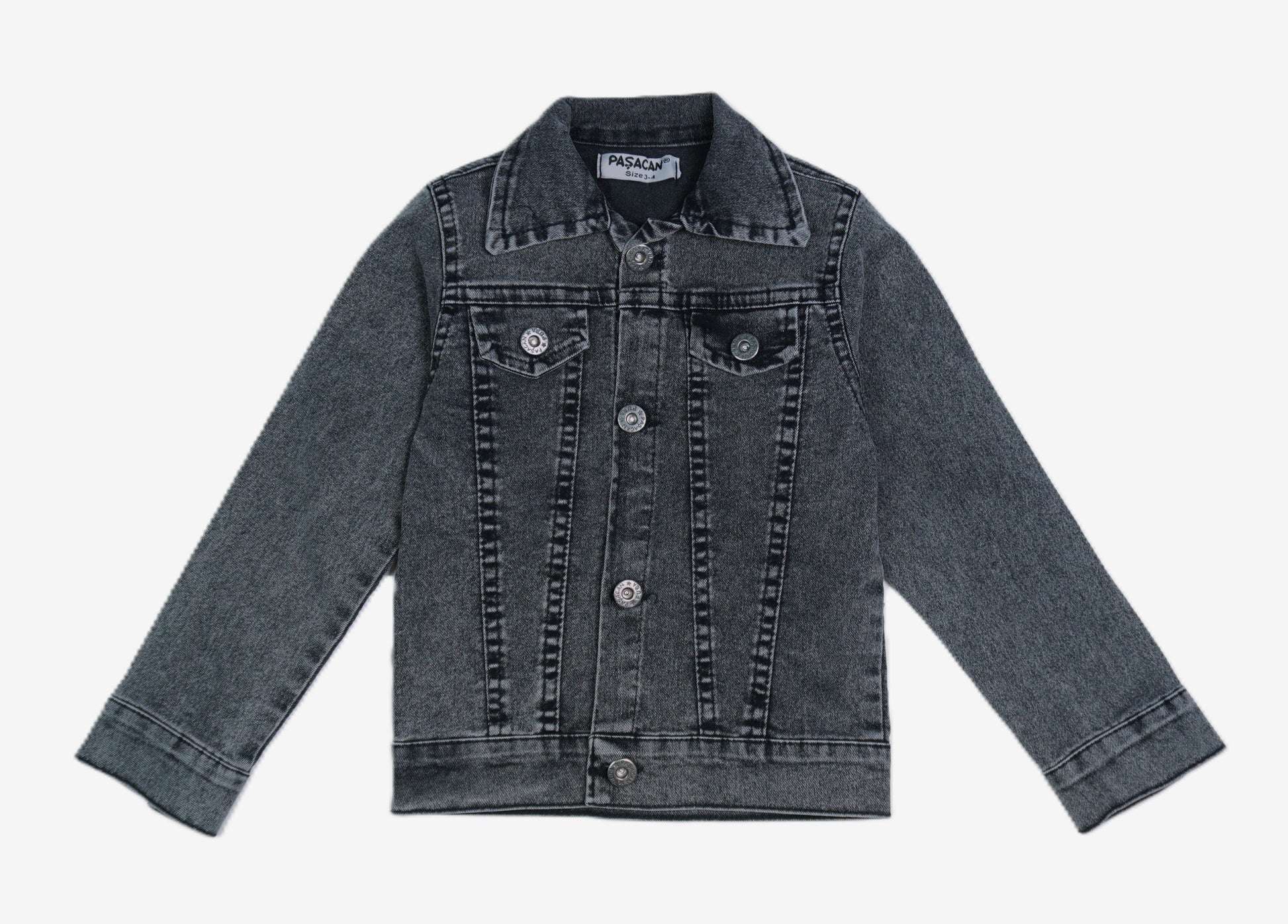 Kinder Jeansjacke Grau Washed
