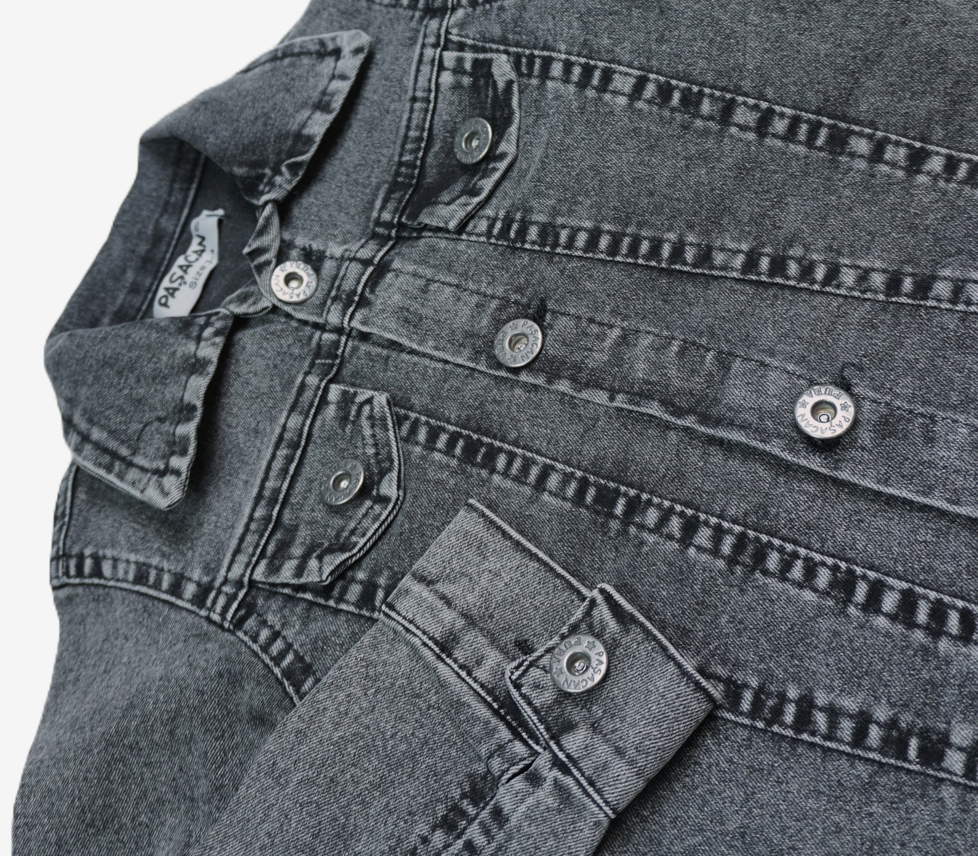 Kinder Jeansjacke Grau Washed