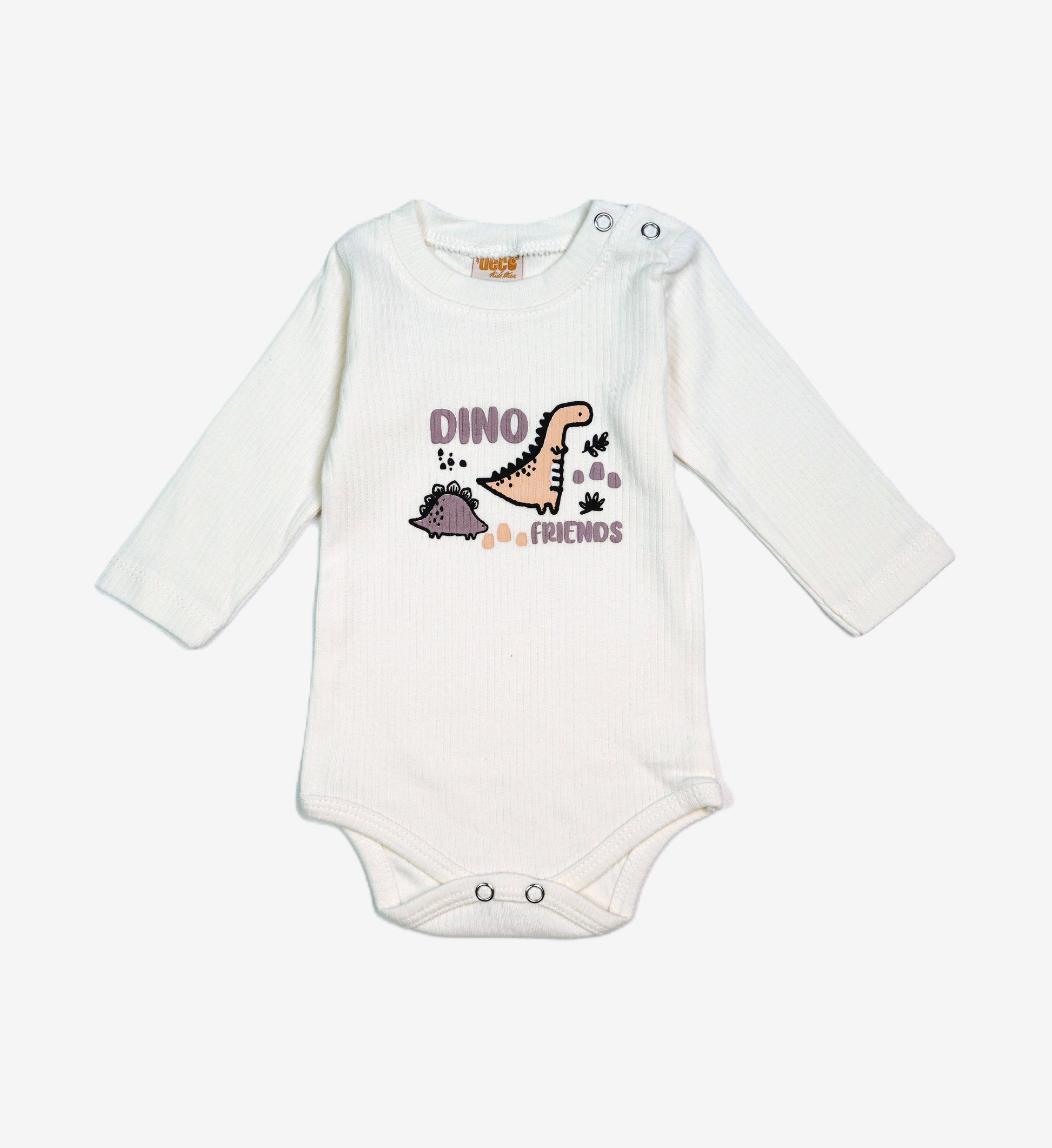Baby Set 3-teilig «Dino Friends» – Weiss/Beige/Grau | Deco Kids