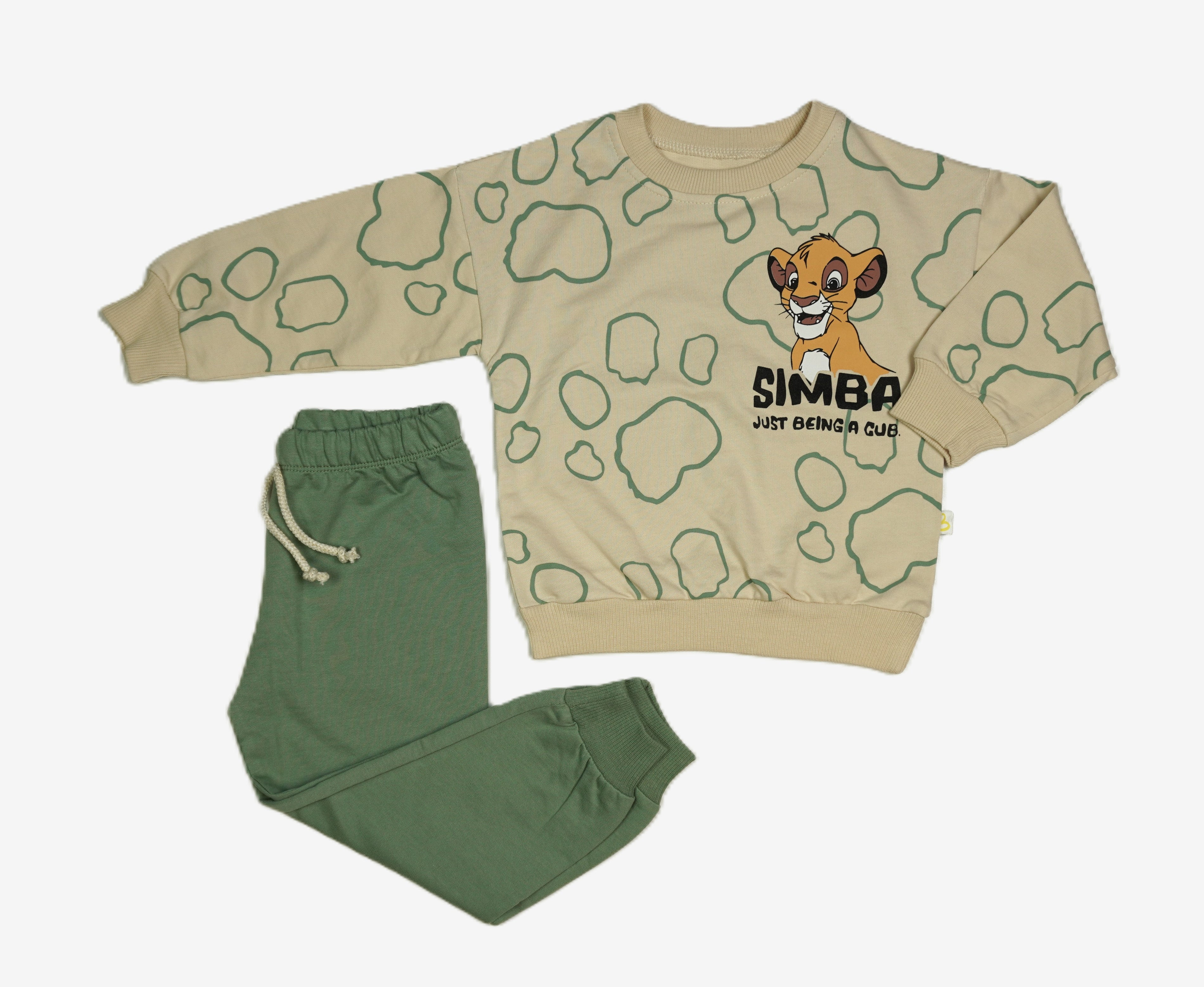 Knaben Jogginganzug «Simba – Just Being a Cub» – Beige/Grün