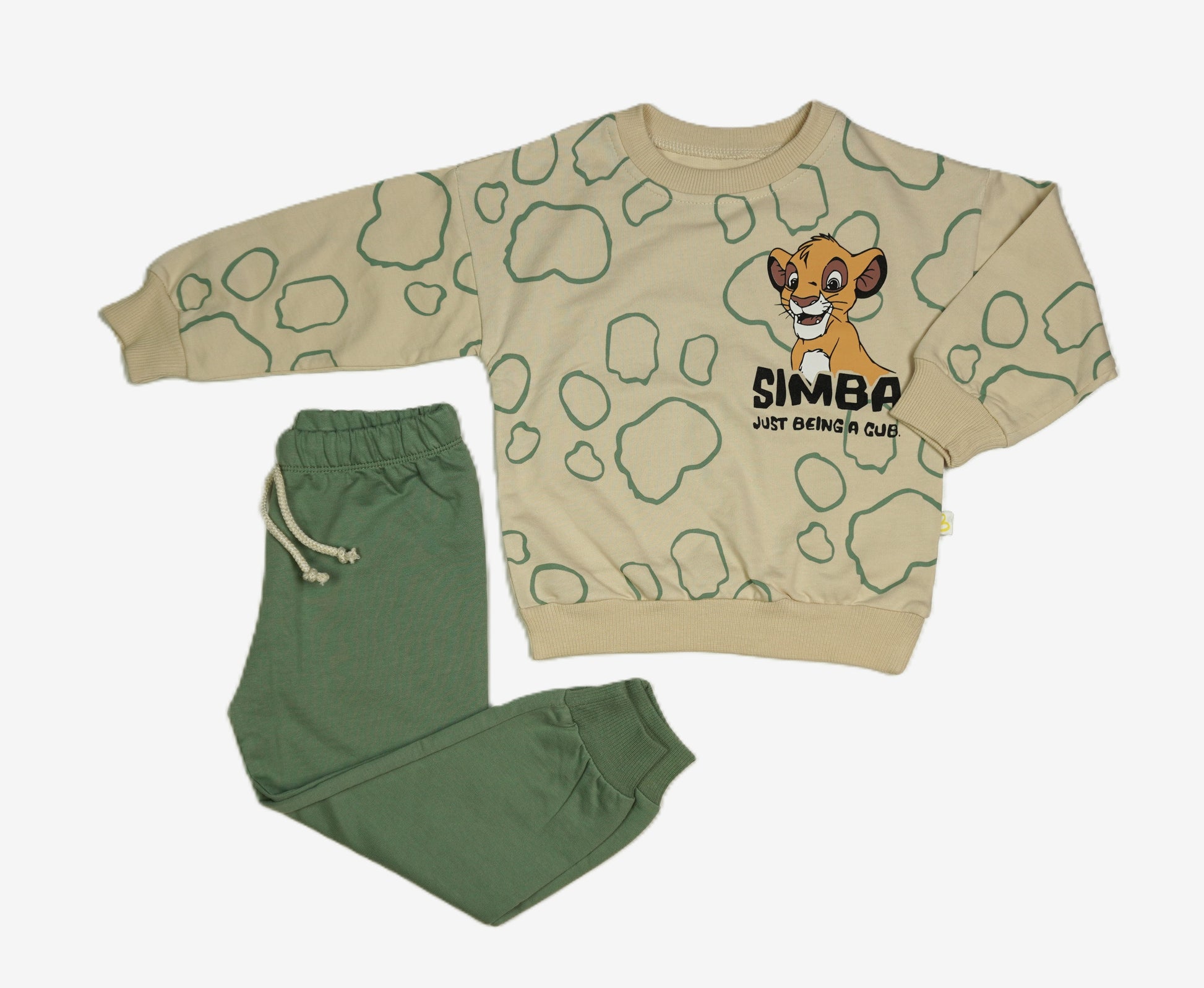 Knaben Jogginganzug «Simba – Just Being a Cub» – Beige/Grün