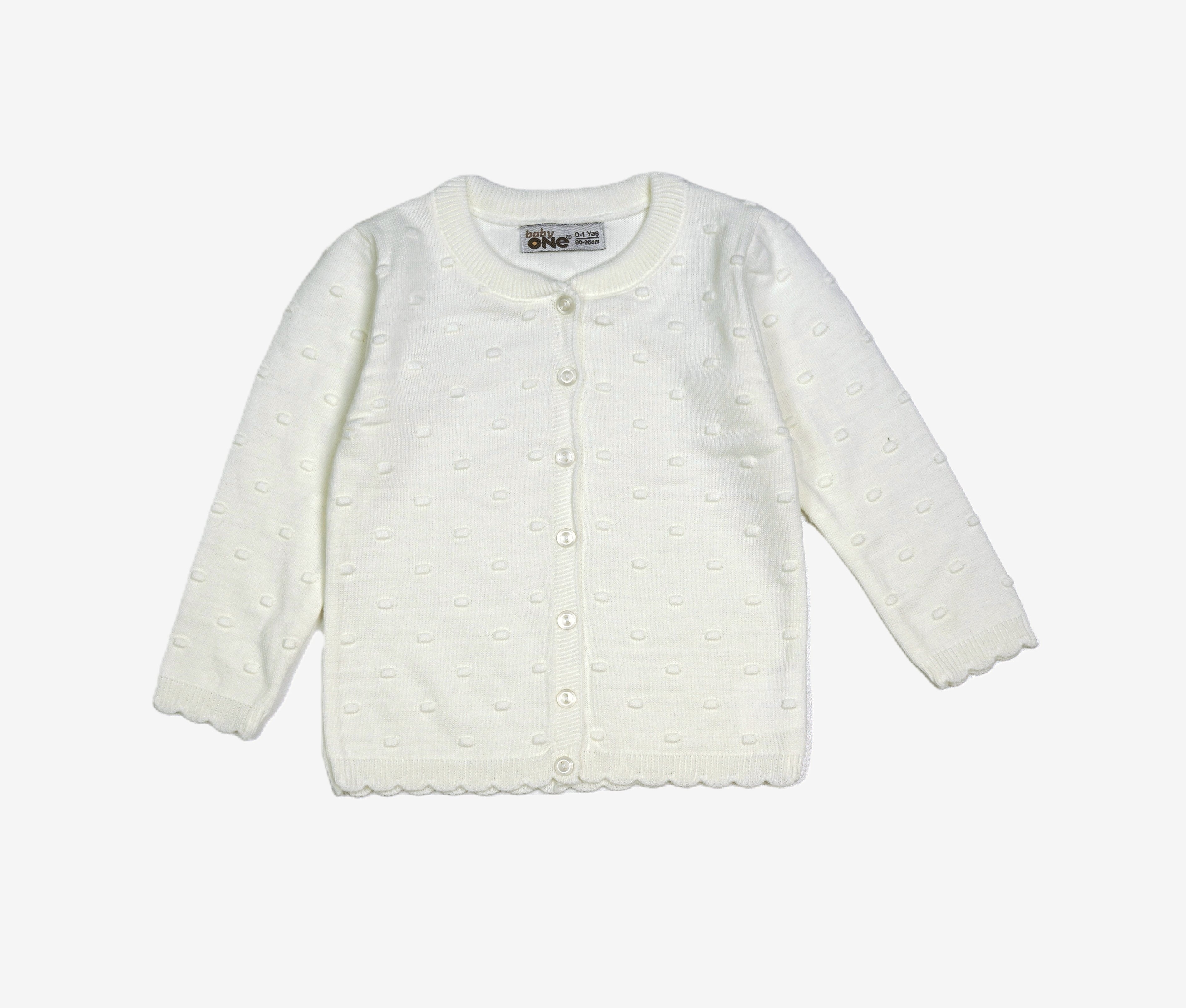 Baby Mädchen Strickjacke «Perlmuster» – Weiss | Baby One