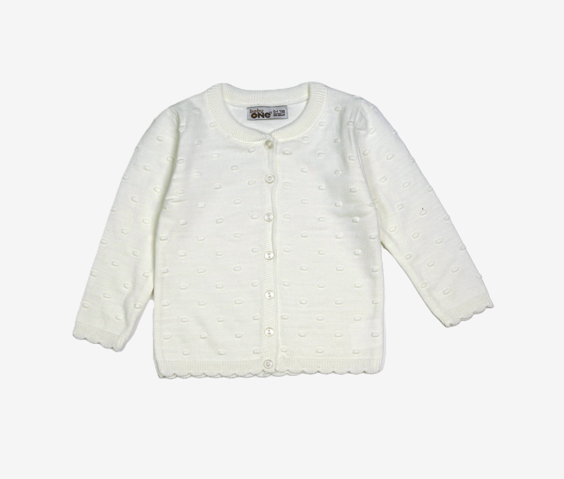 Baby Mädchen Strickjacke «Perlmuster» – Weiss | Baby One