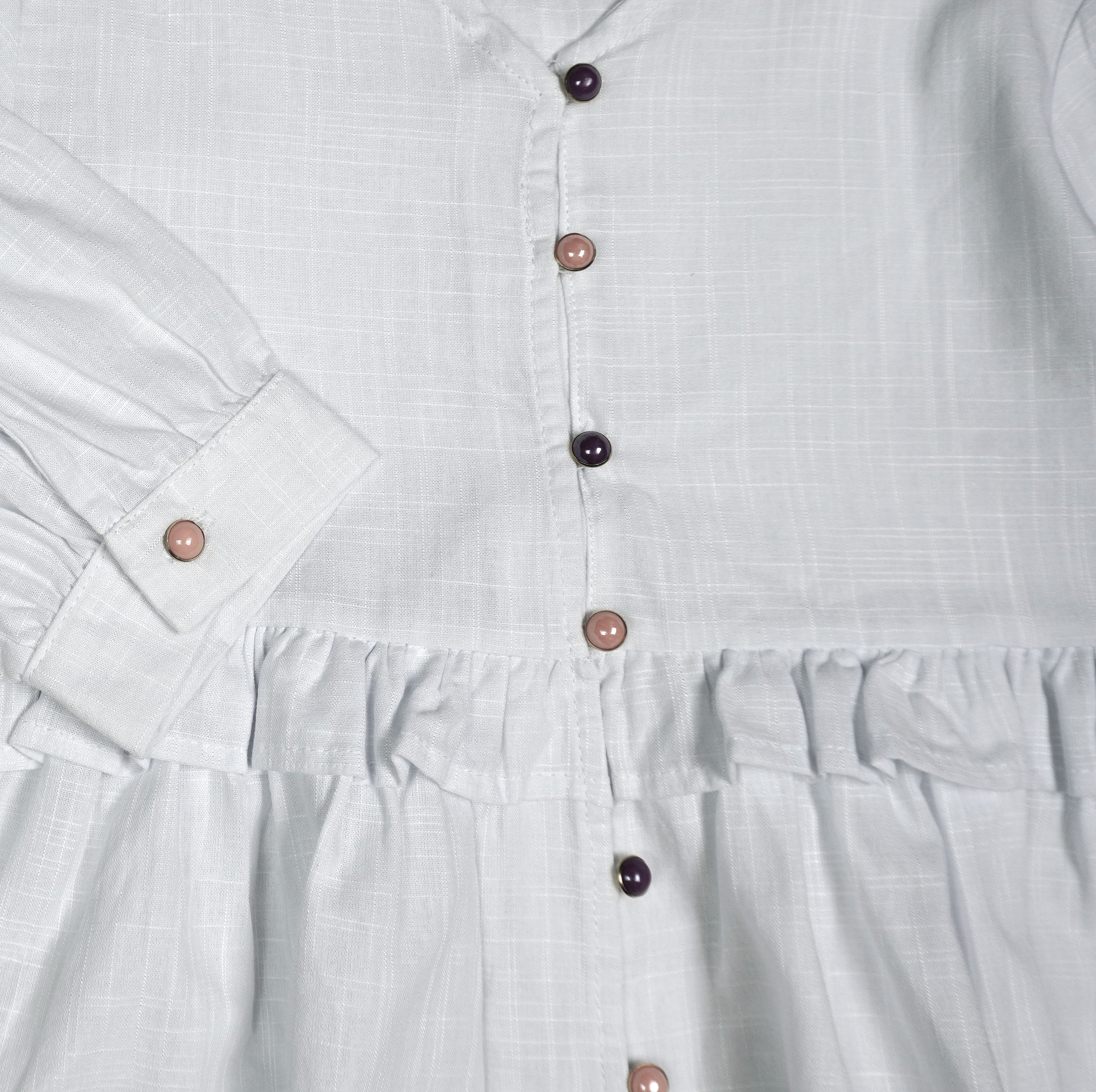 Mädchen Bluse «Rüschen Peplum» – Weiss | Cuento