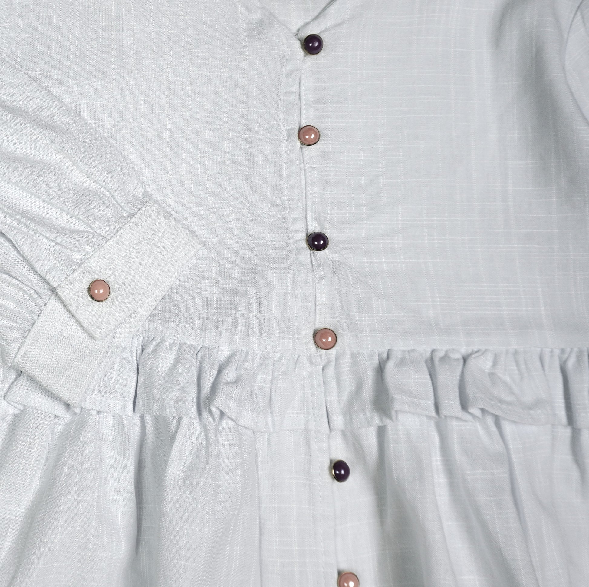 Mädchen Bluse «Rüschen Peplum» – Weiss | Cuento