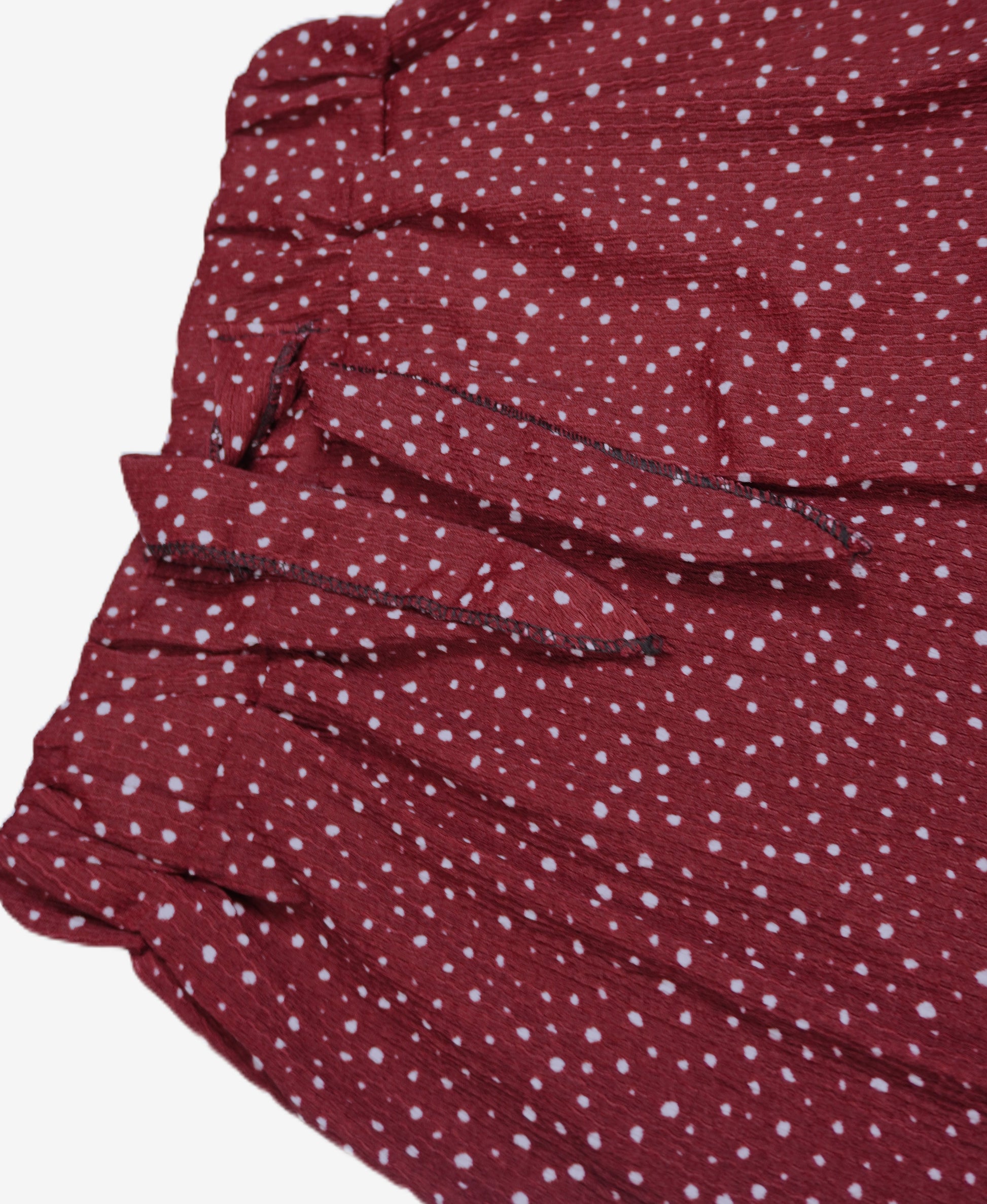 Mädchen Hose «Punkte Rüschen» – Bordeaux
