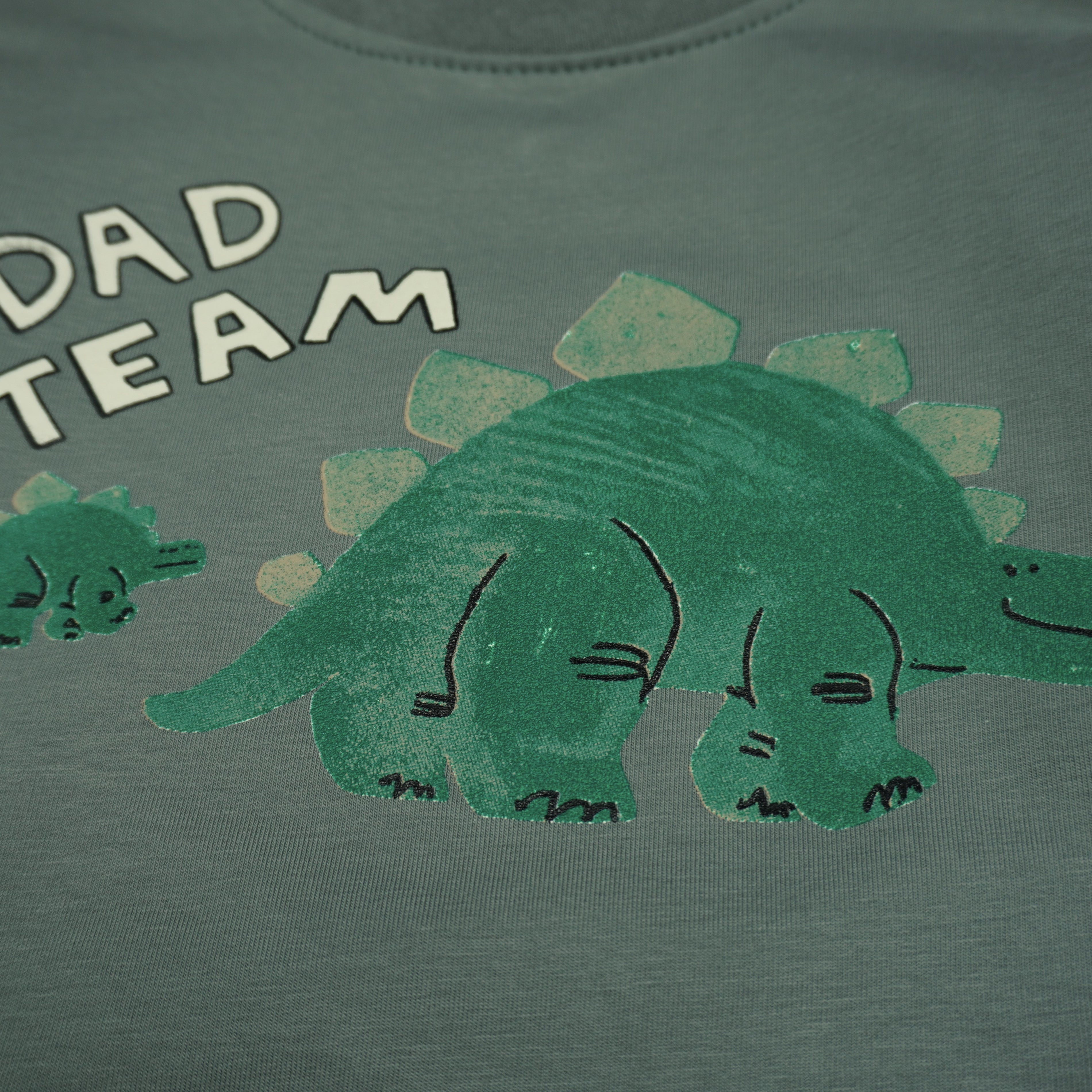 Knaben Sweatshirt «Dad Team» Dino – Khakigrün