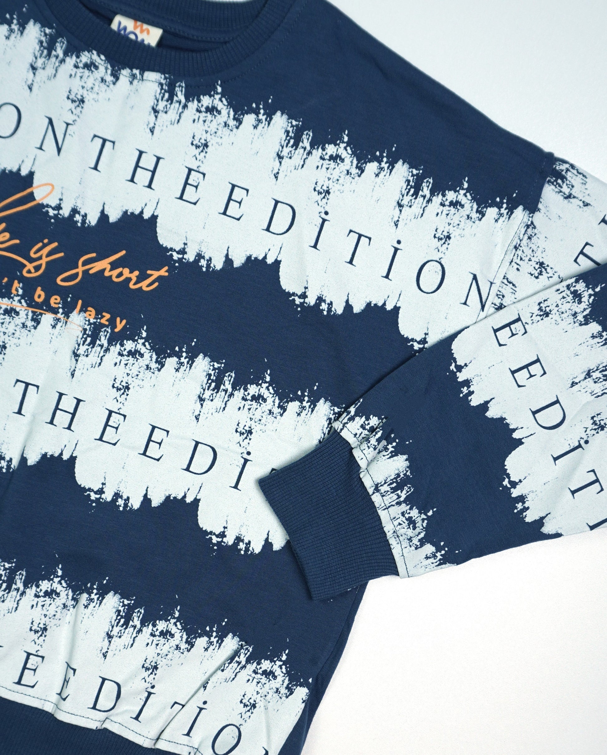 Knaben Sweatshirt «The Edition – Life is Short» – Navy