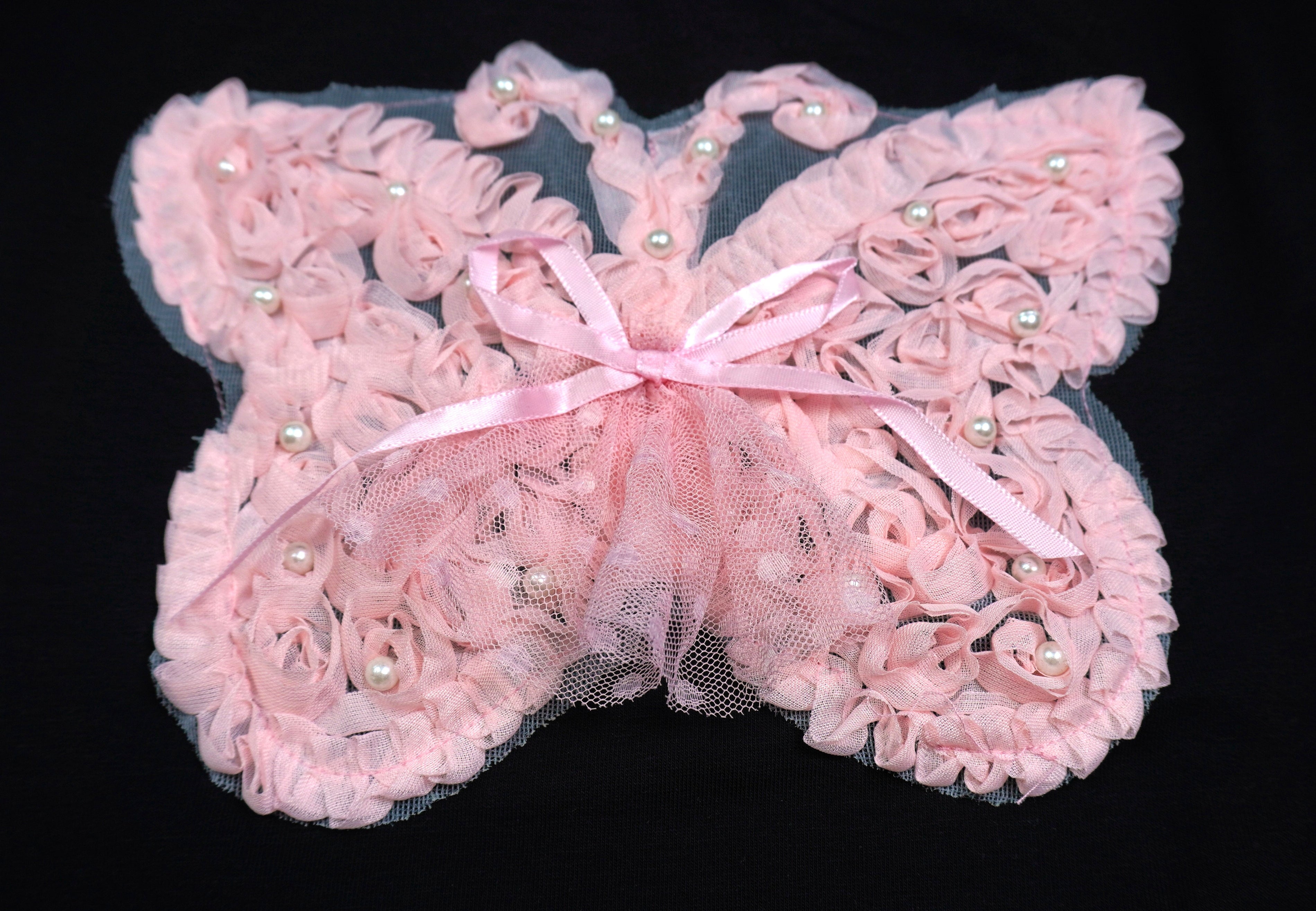 Mädchen Sweatshirt «3D Schmetterling» – Schwarz/Pink