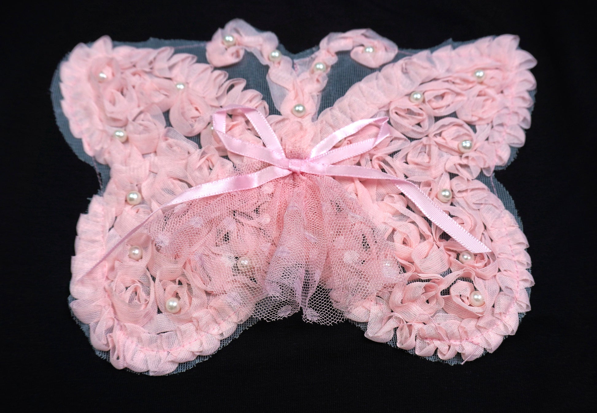 Mädchen Sweatshirt «3D Schmetterling» – Schwarz/Pink
