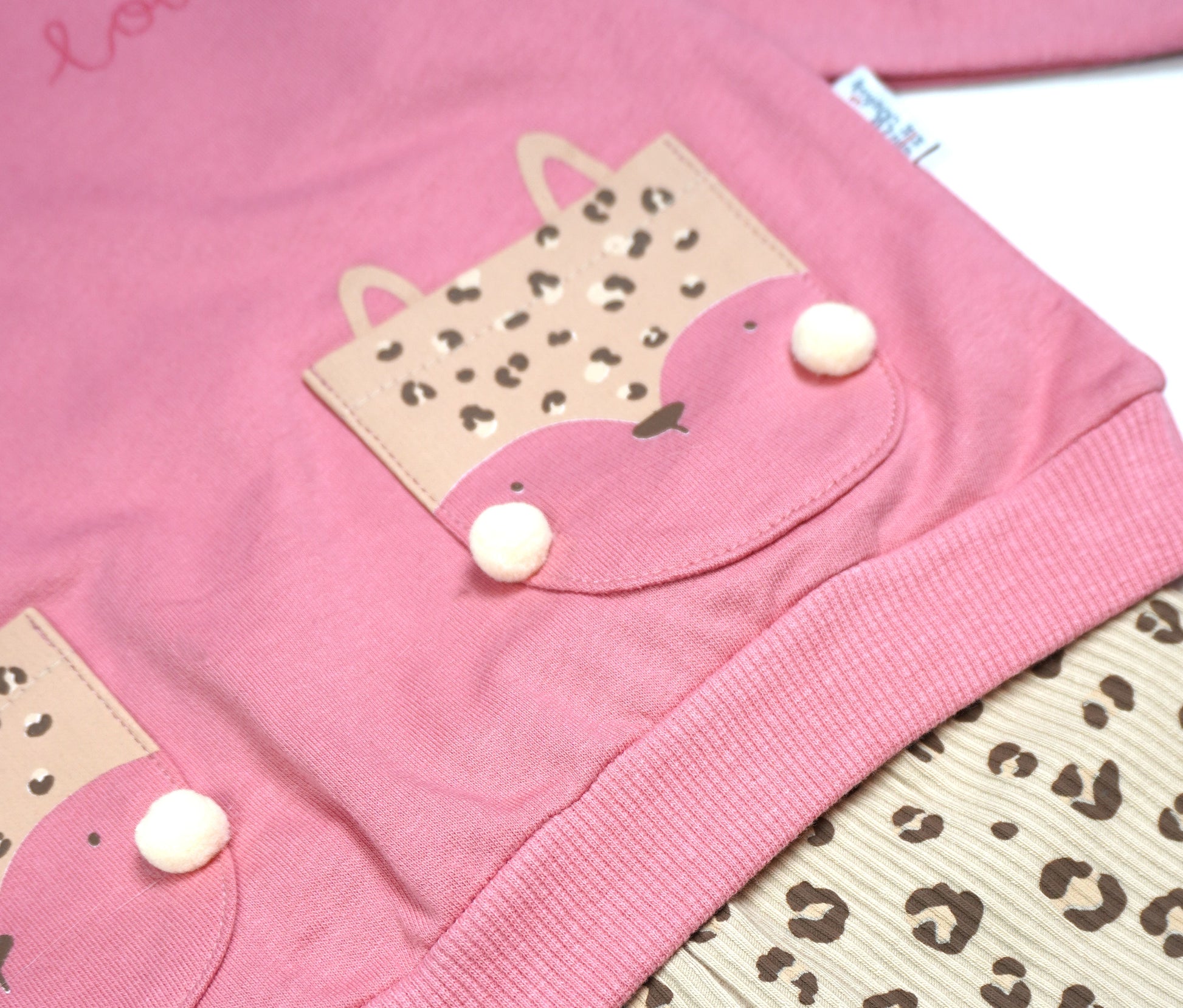 Baby Mädchen-Set 2-teilig «Loved» Fuchs – Pink/Beige Leopard