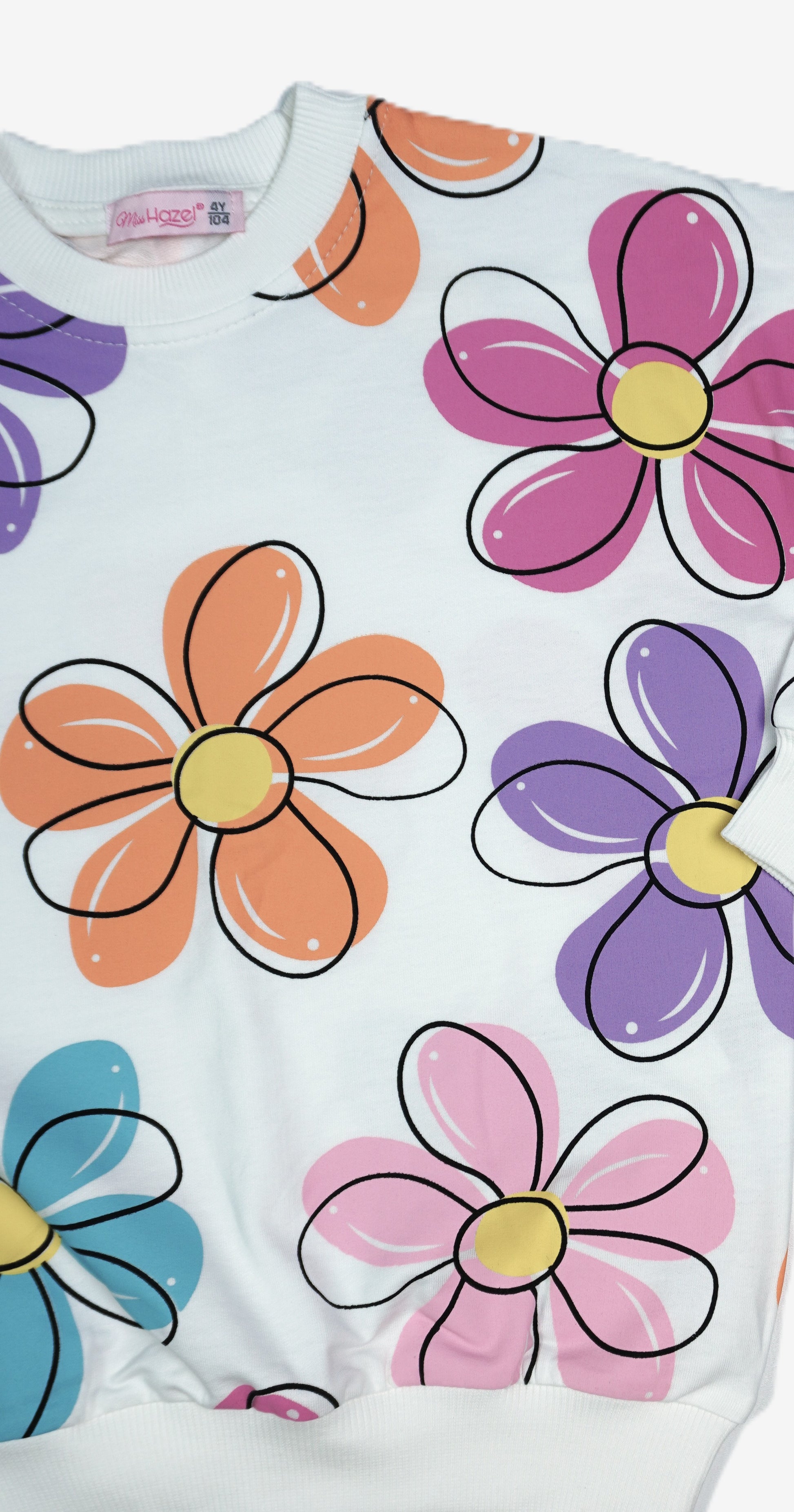 Mädchen-Set 2-teilig «Blumen» – Weiss/Lila