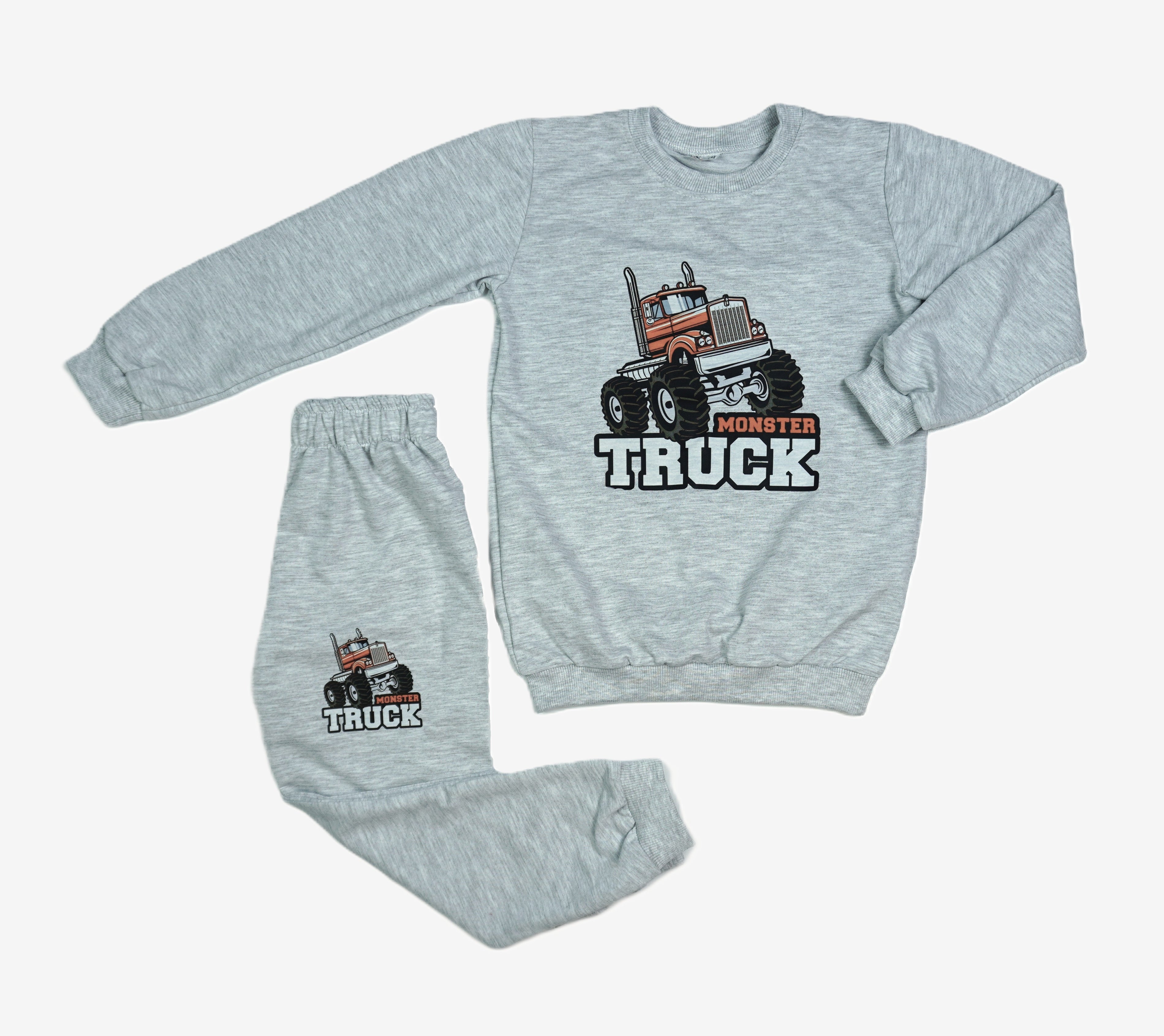 Knaben Jogginganzug «Monster Truck» – Grau