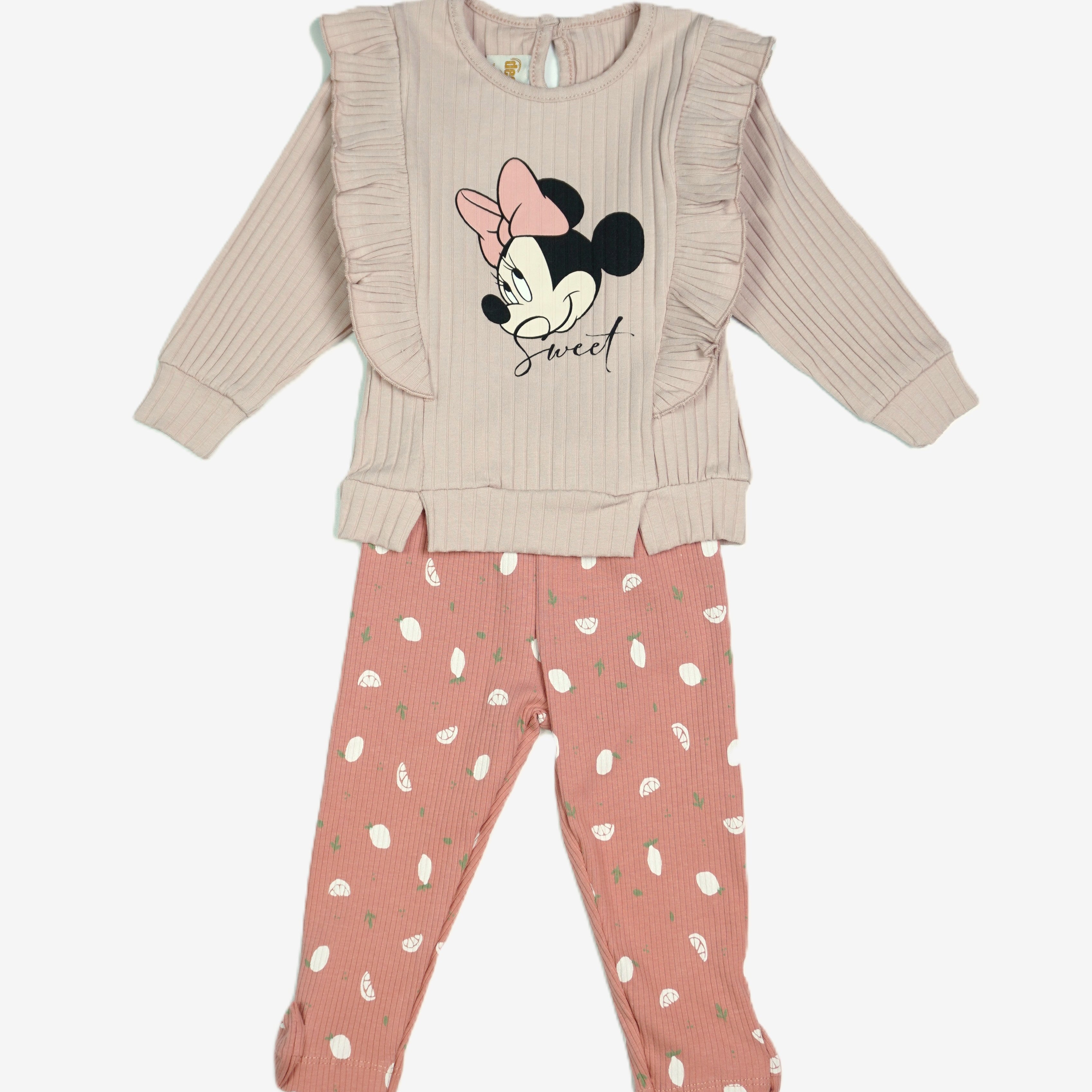 Baby Mädchen-Set 2-teilig «Minnie Sweet» – Beige/Rosa