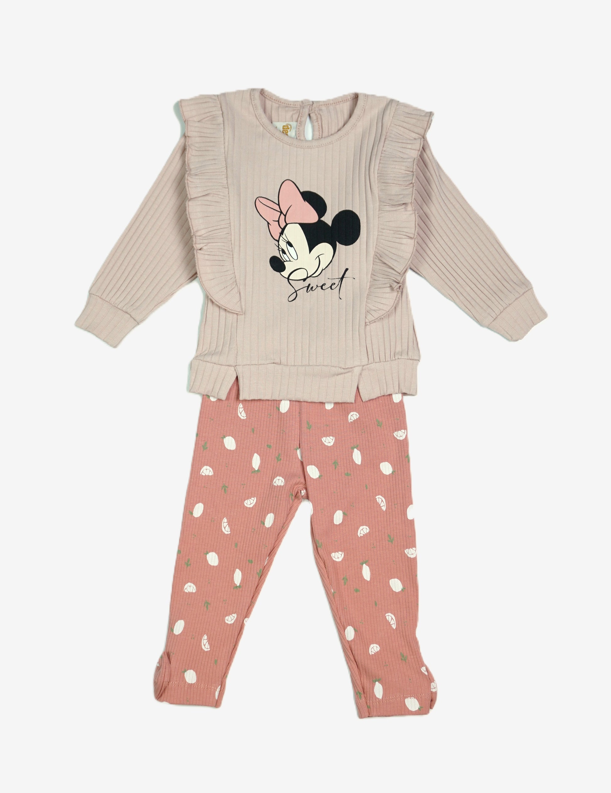 Baby Mädchen-Set 2-teilig «Minnie Sweet» – Beige/Rosa