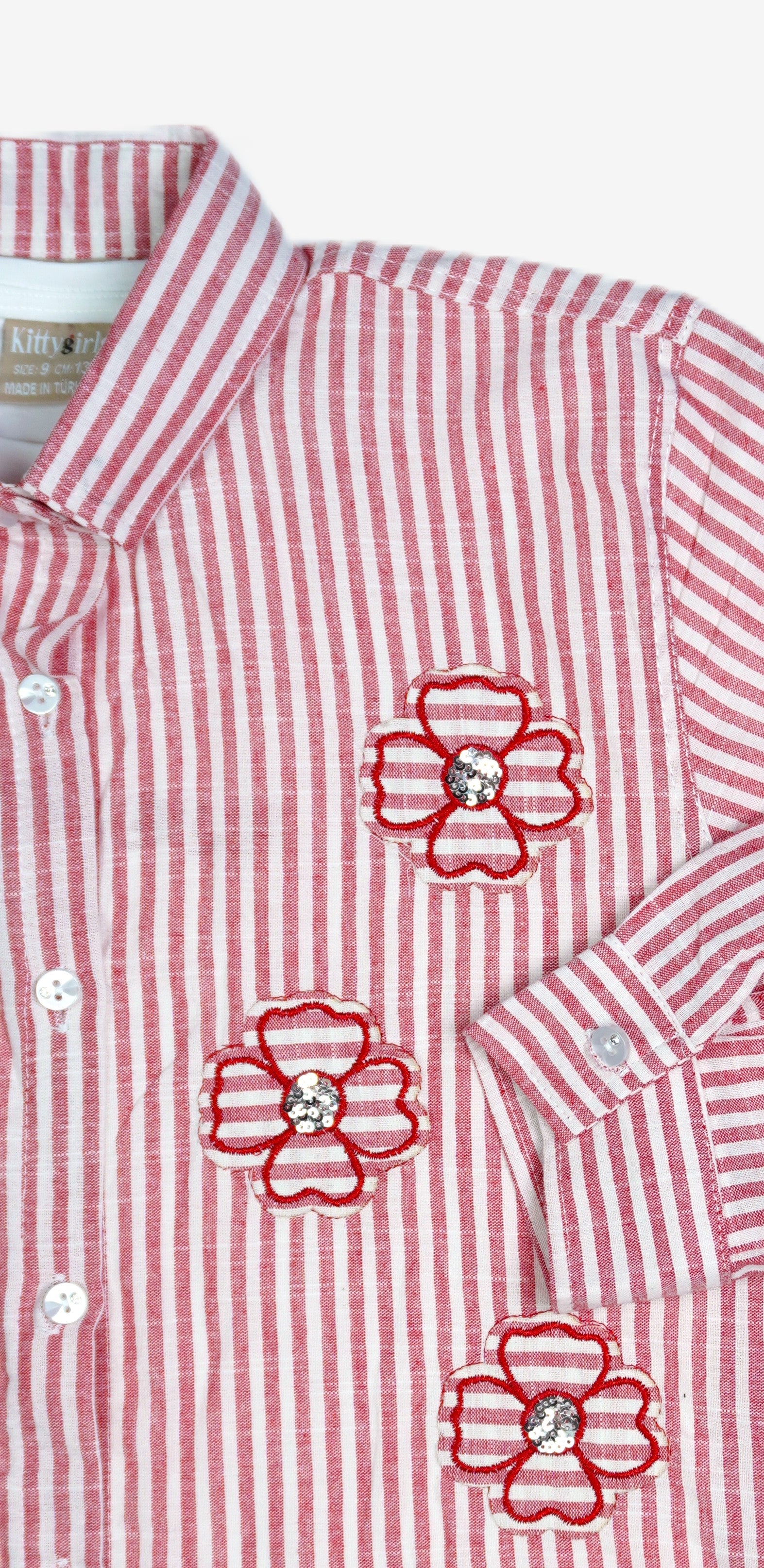 🌸 Mädchen-Set 2-teilig «Let Yourself Grow» – Rot/Weiss