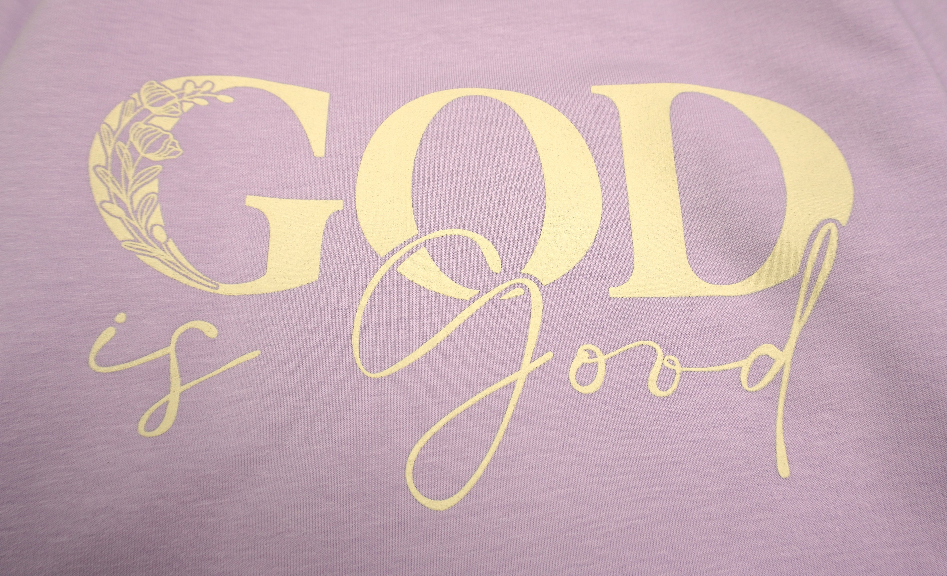 💜 Kinder-Set 2-teilig «God Is Good» – Lavendel
