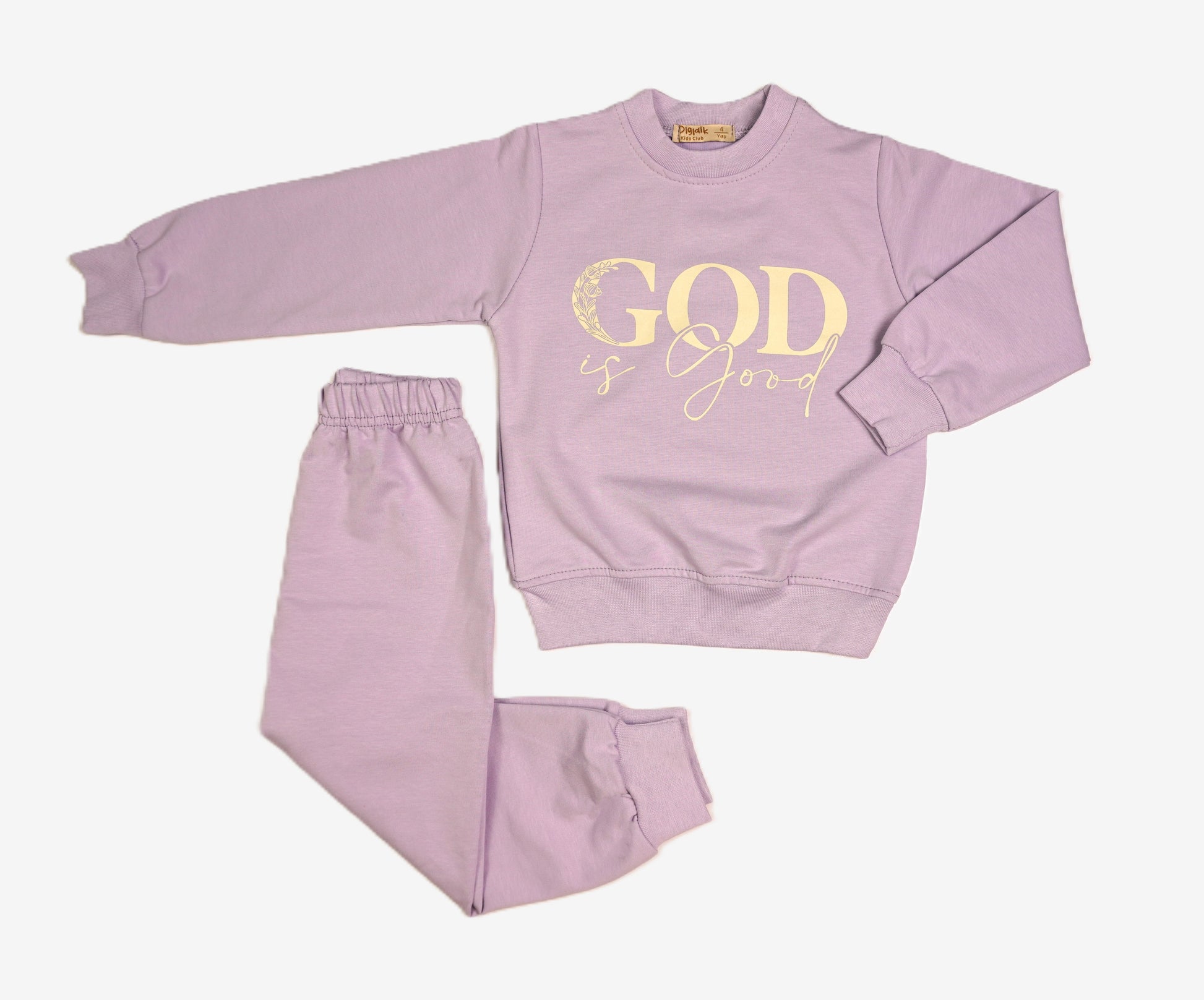 💜 Kinder-Set 2-teilig «God Is Good» – Lavendel