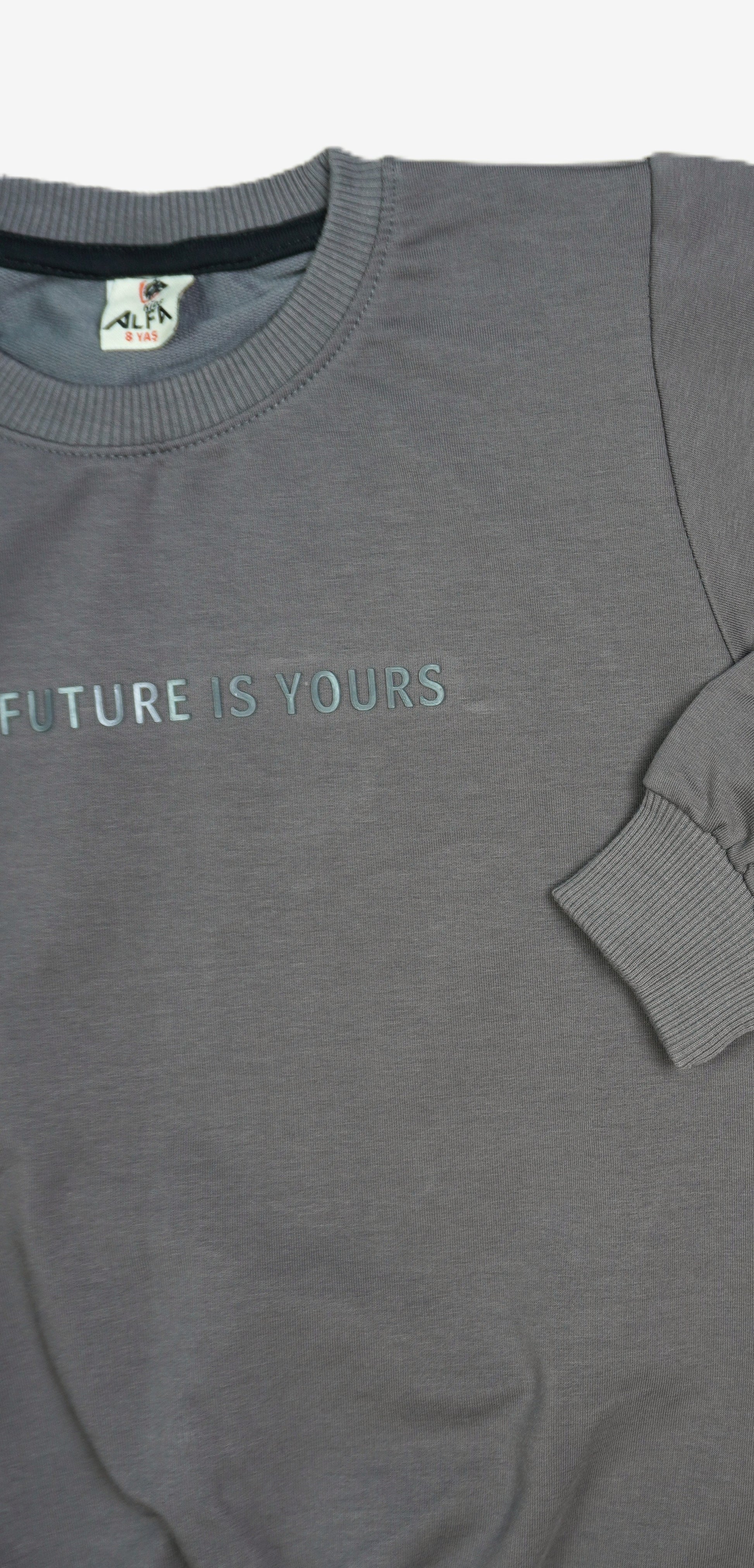 Kinder Sweatshirt «The Future Is Yours» – Grau