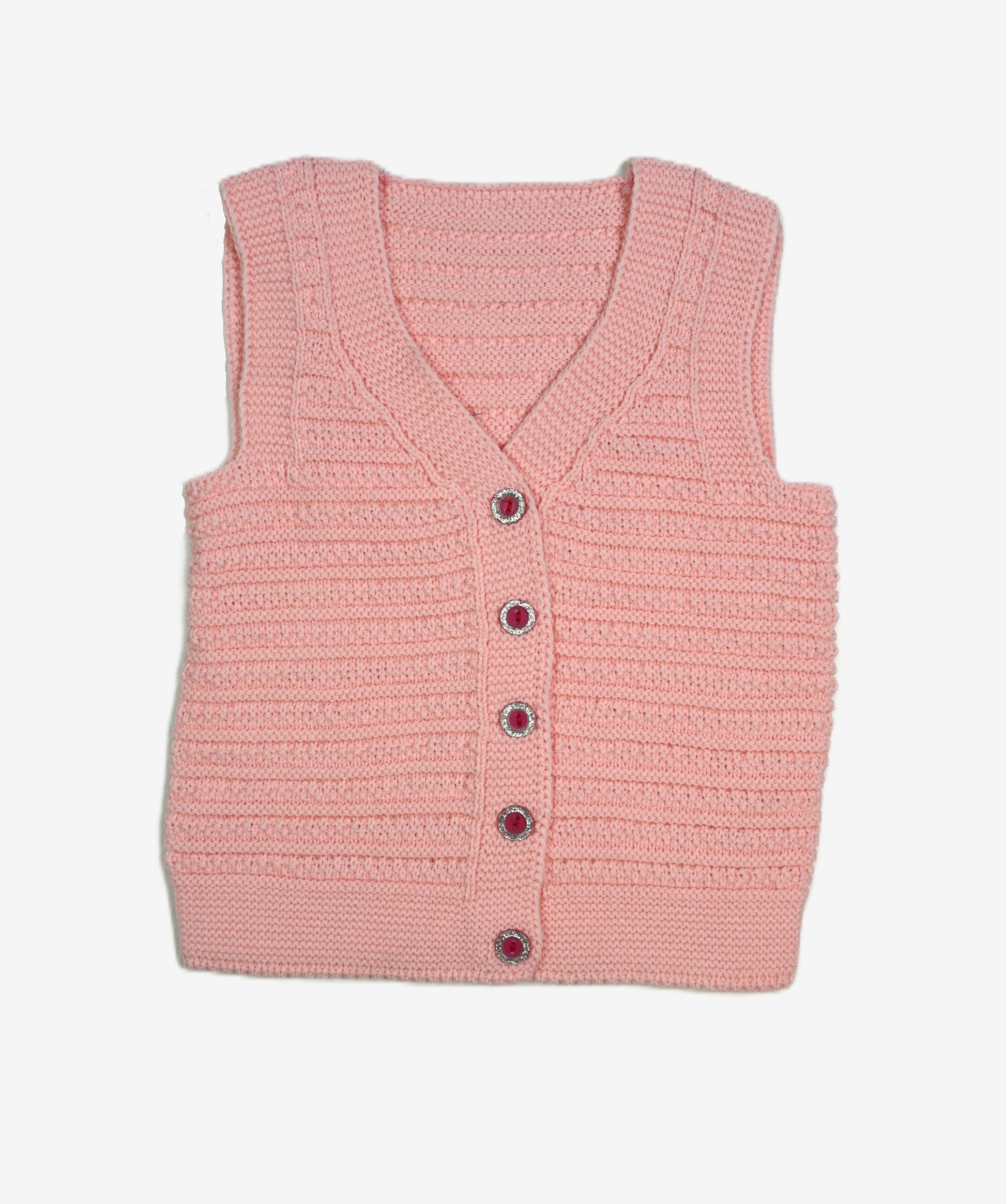 Kinder Strickweste «Jewel» – Rosa / Blau / Creme