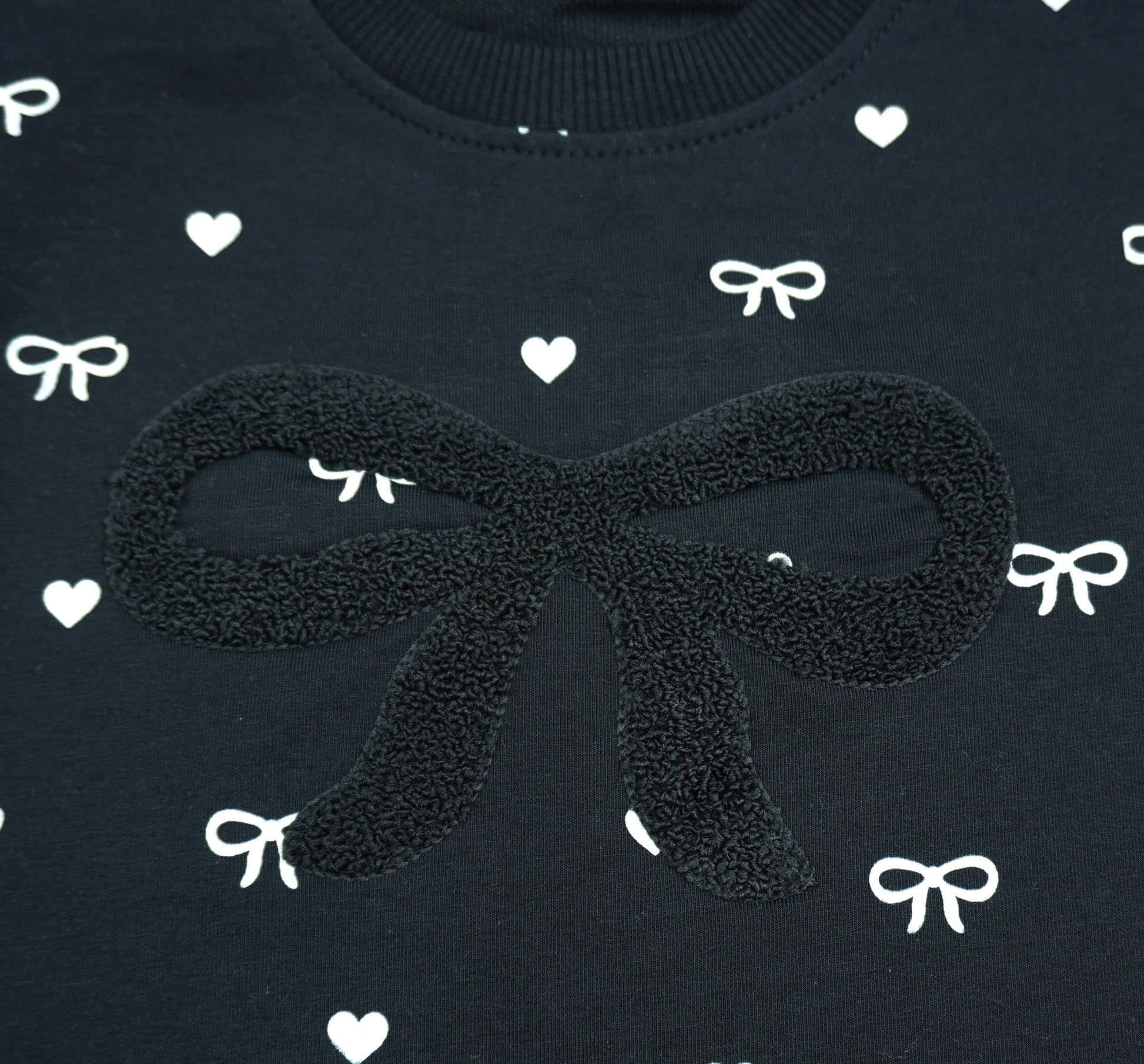 Mädchen-Set 2-teilig «Bow & Hearts» – Schwarz