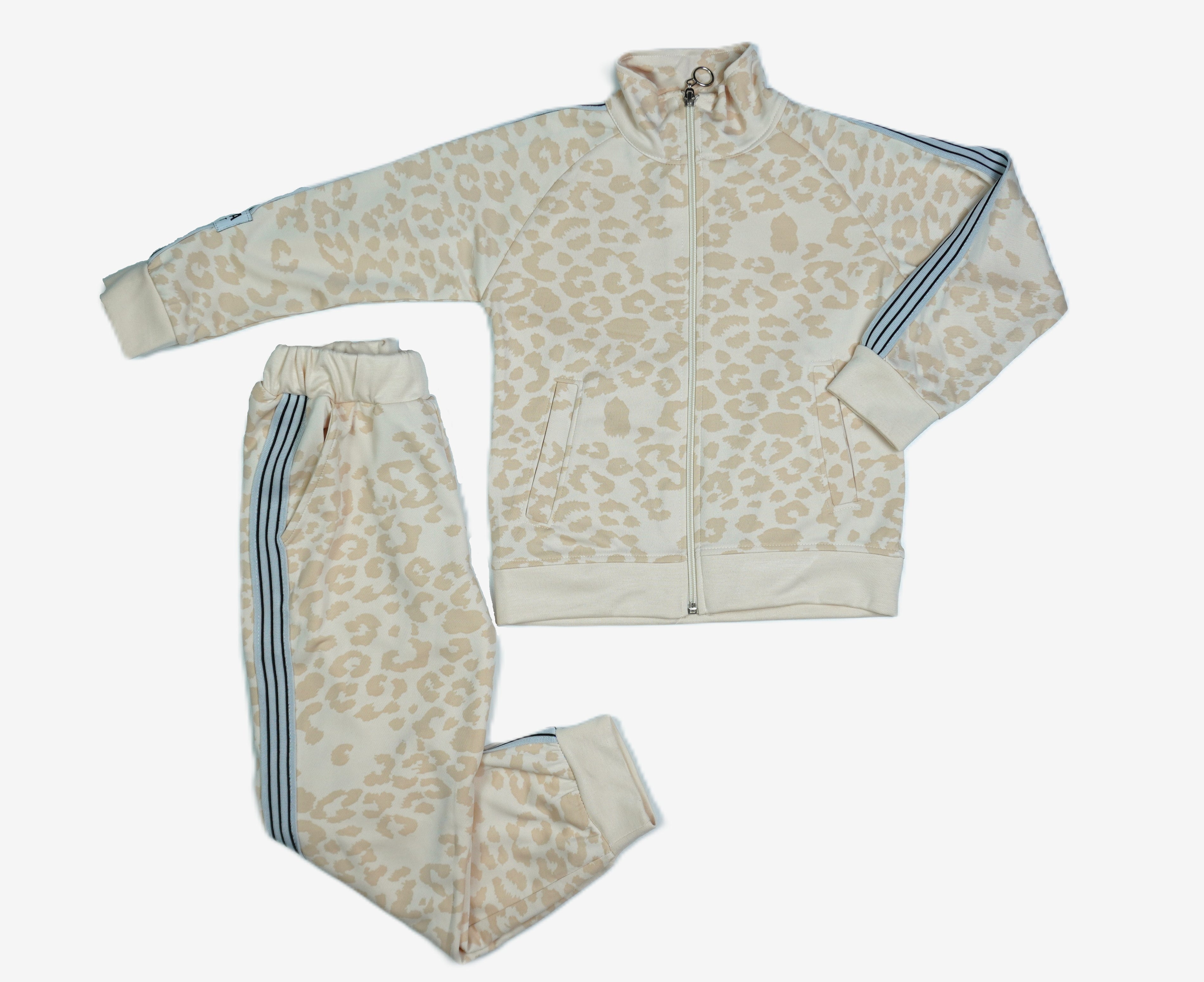 Kinder Trainingsanzug «Leopard» – Creme/Beige
