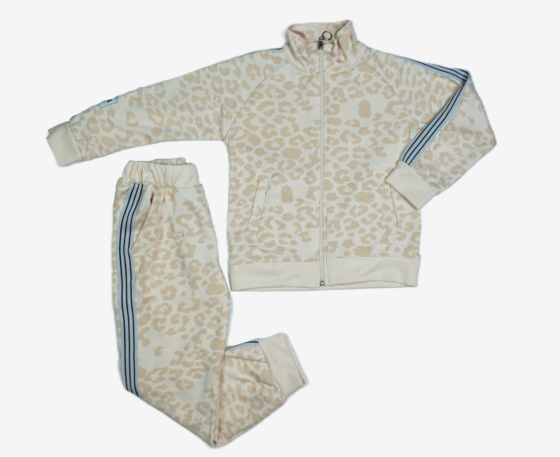 Kinder Trainingsanzug «Leopard» – Creme/Beige