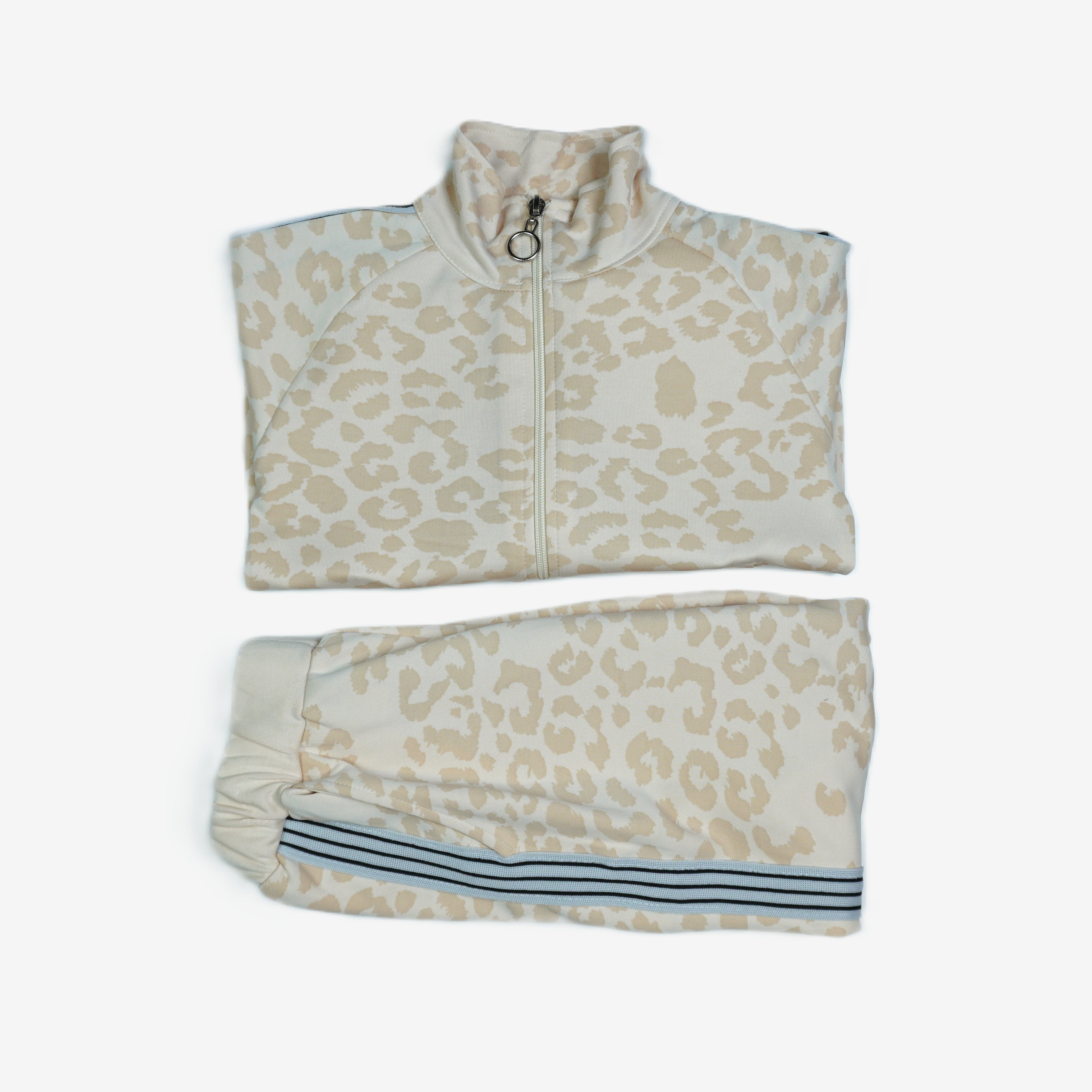 Kinder Trainingsanzug «Leopard» – Creme/Beige