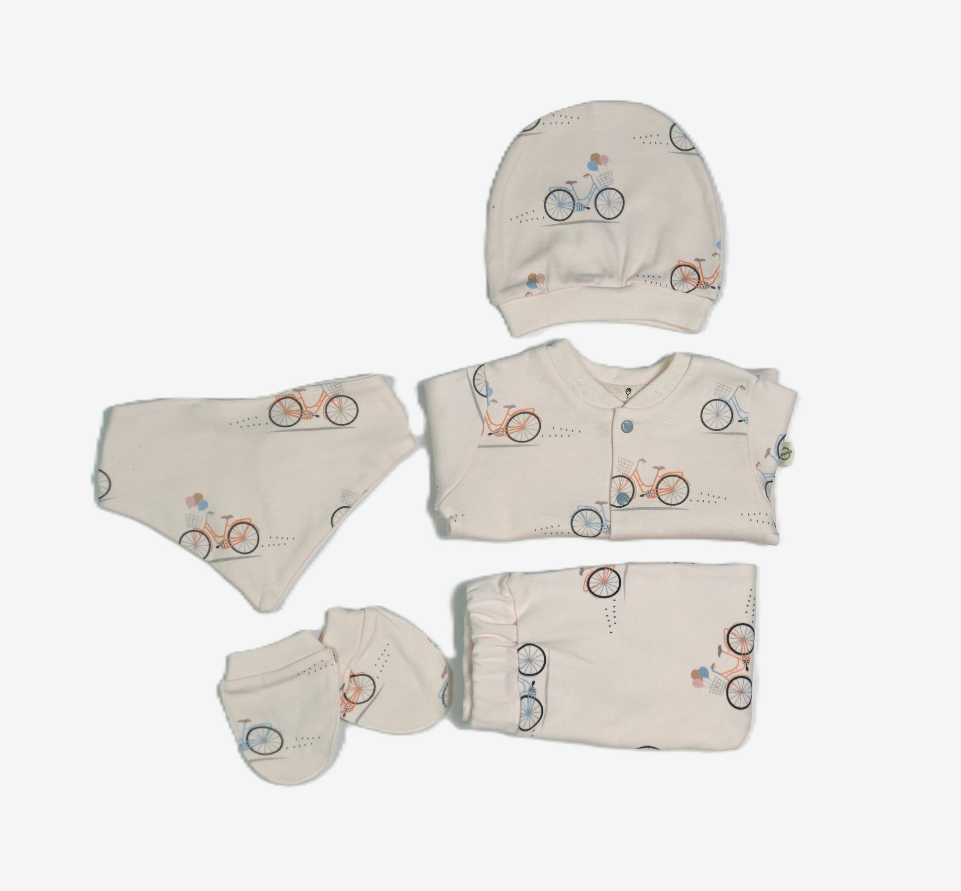 Baby-Set 5-teilig «Bicycle» – Creme