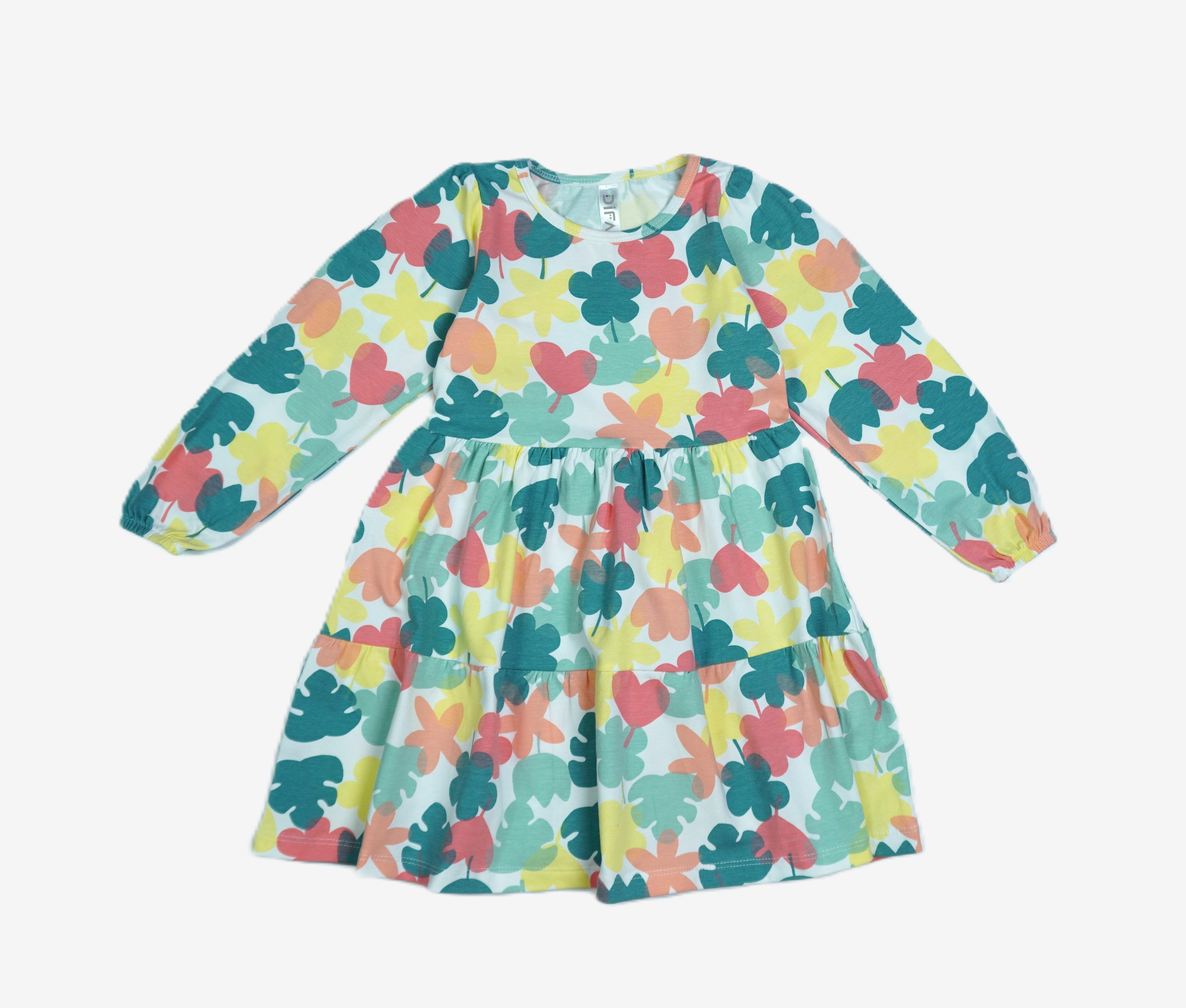 Mädchen Langarmkleid Tropical Blumen-Allover