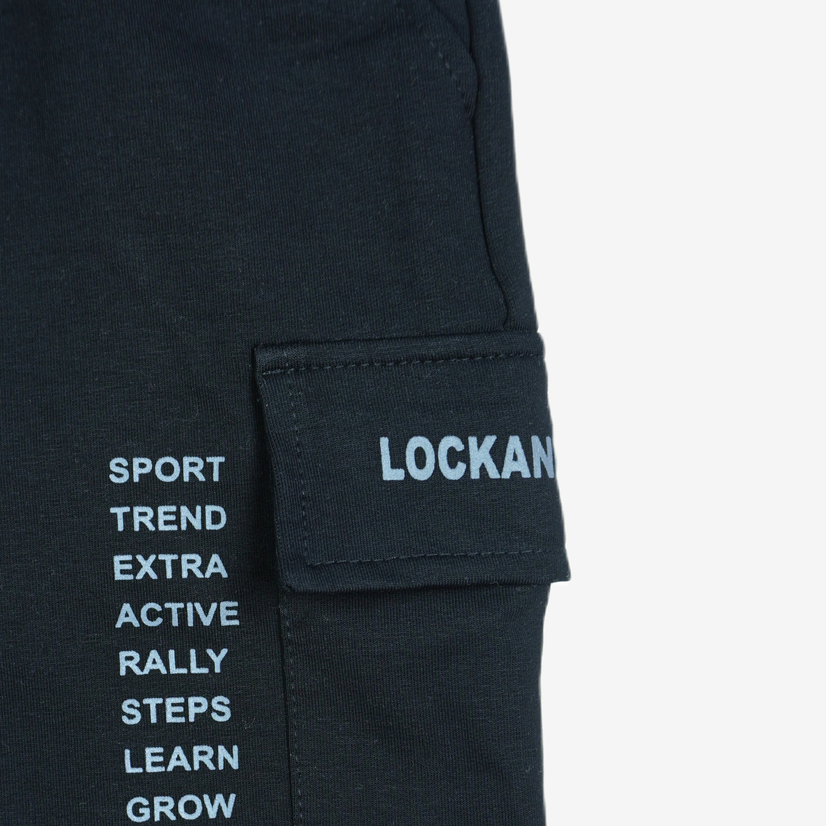 Jungen Cargo-Shorts Schwarz "Lockano" mit Text-Print