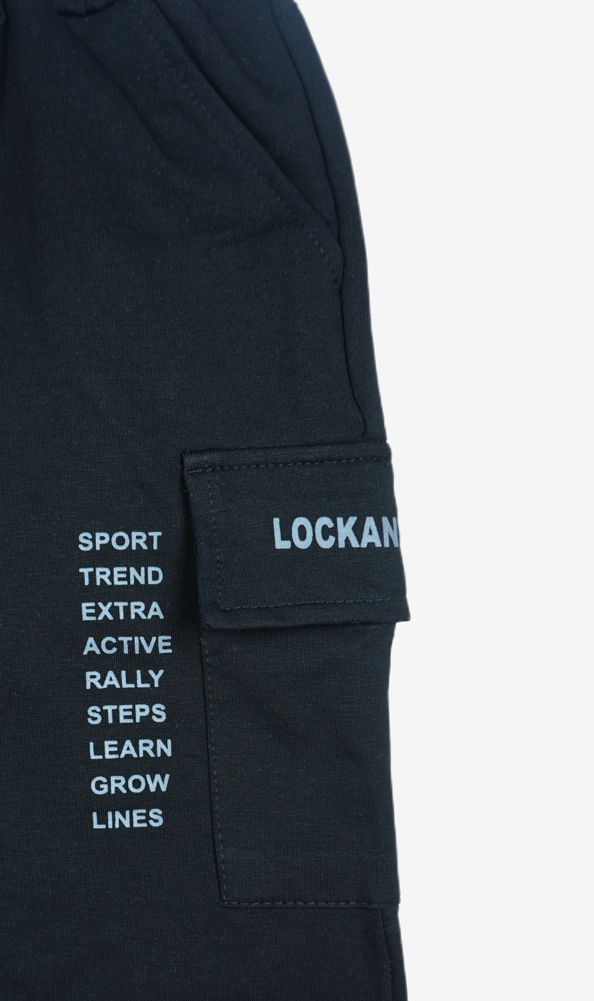 Jungen Cargo-Shorts Schwarz "Lockano" mit Text-Print