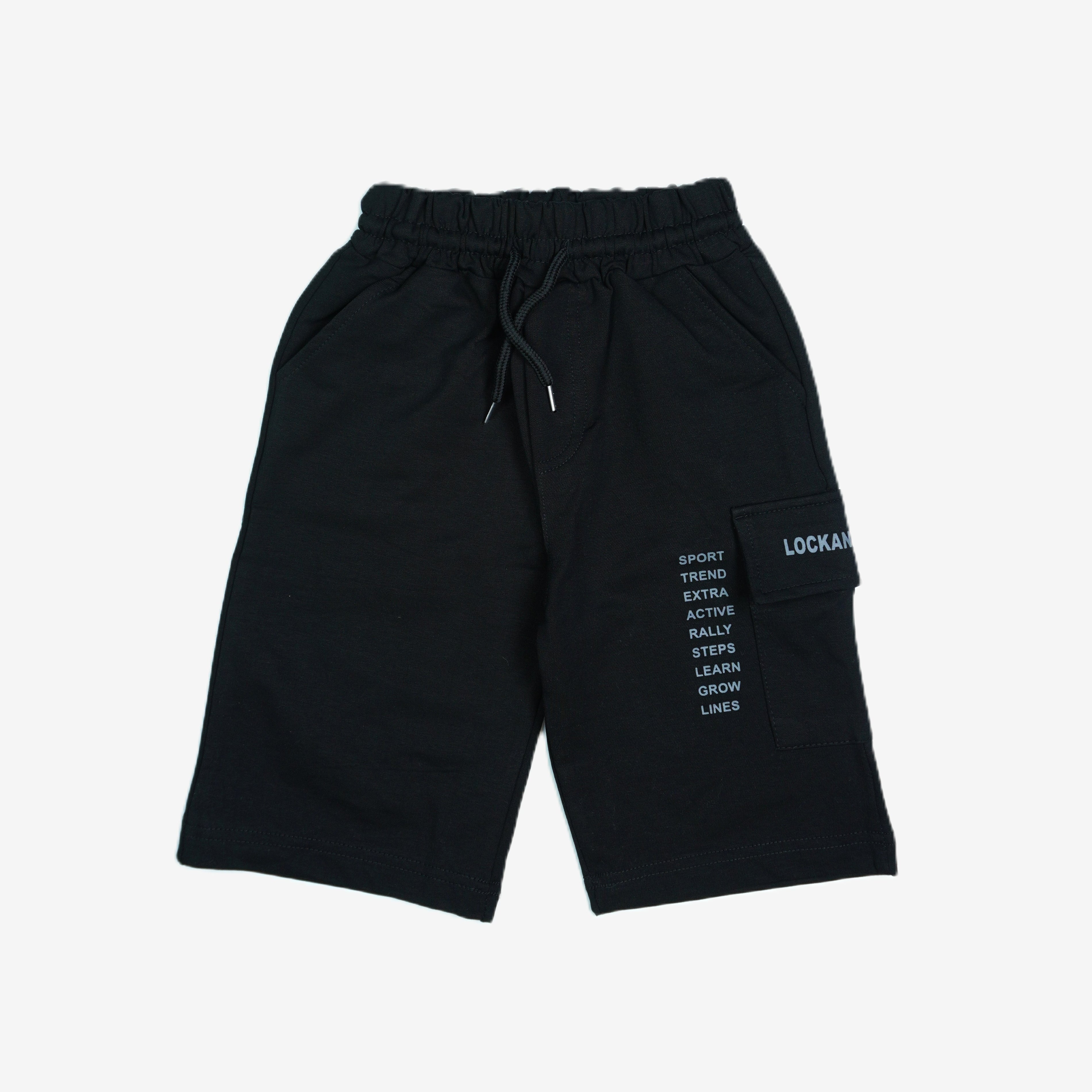 Jungen Cargo-Shorts Schwarz "Lockano" mit Text-Print