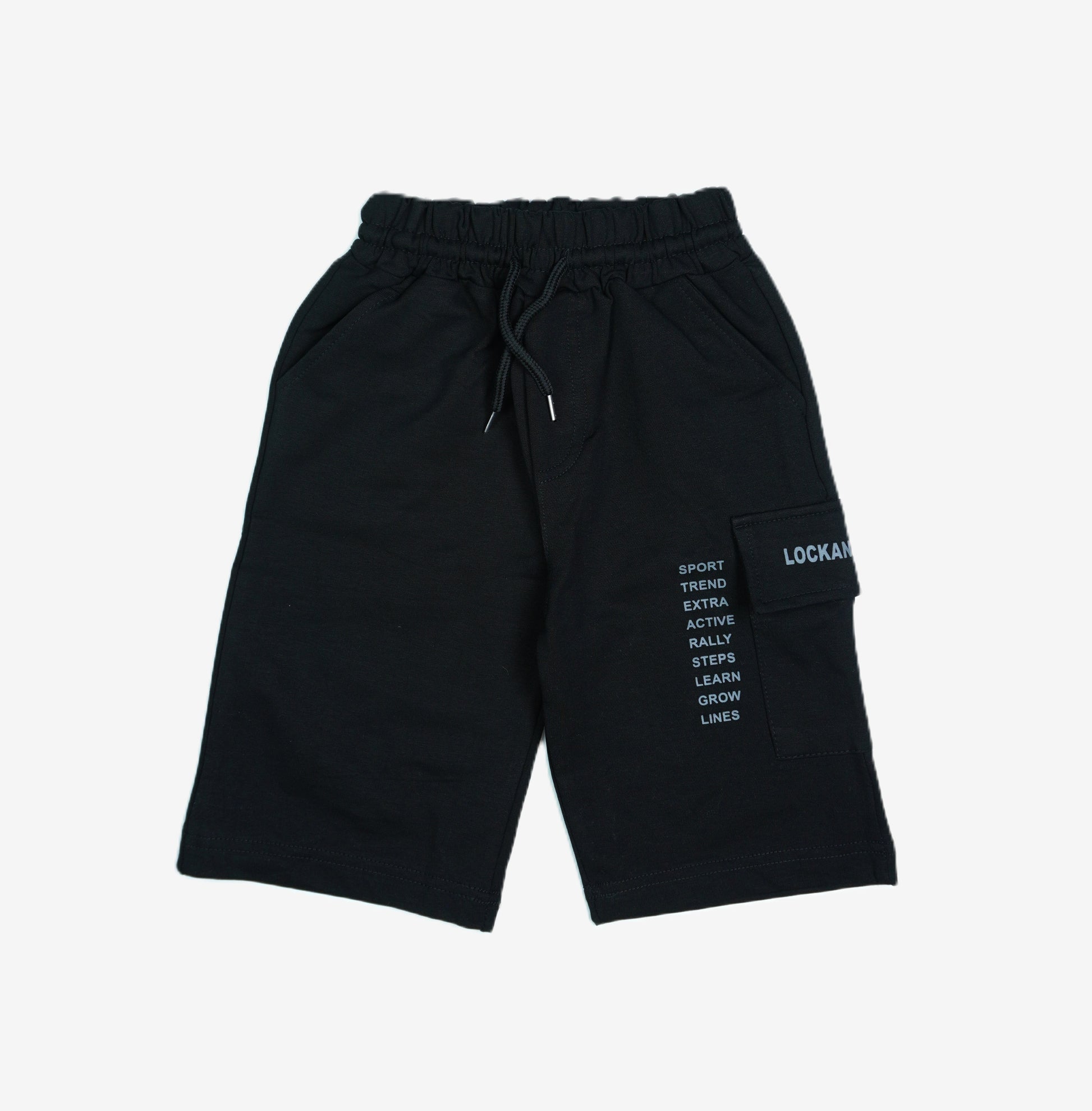 Jungen Cargo-Shorts Schwarz "Lockano" mit Text-Print
